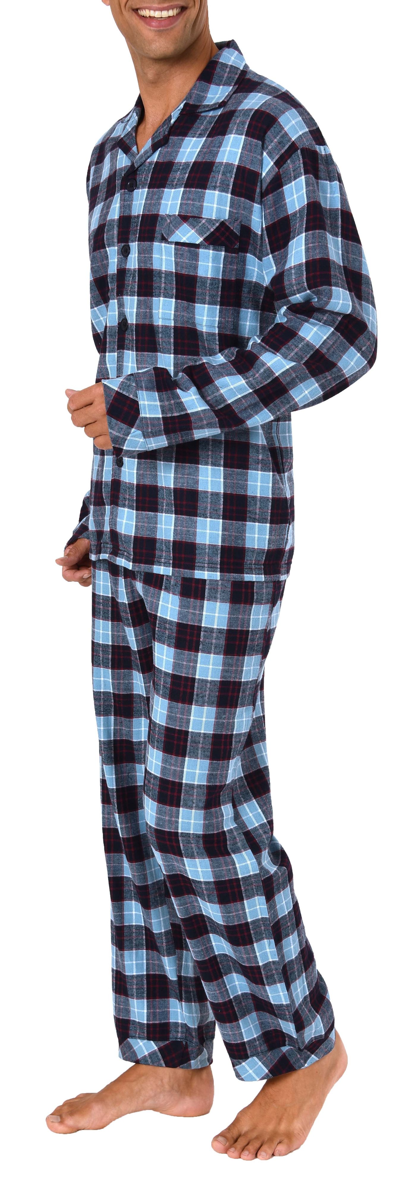 Herren Flanell Pyjama Schlafanzug zum durchknöpfen - auch in Übergrössen 281 101 95 651 Herren Flanell Pyjama Schlafanzug zum durchknöpfen - auch in Übergrössen 281 101 95 651