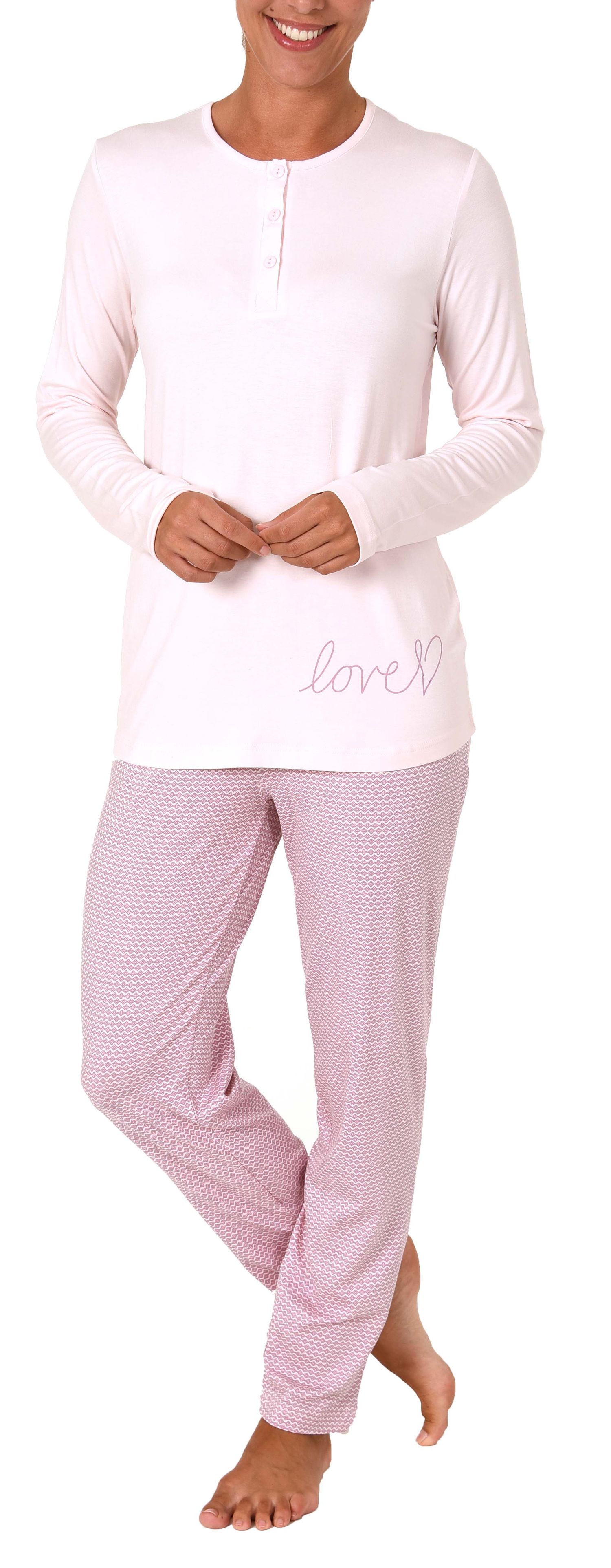 Eleganter Damen Pyjama Schlafanzug lang mit Knopfleiste - 281 201 90 351 Eleganter Damen Pyjama Schlafanzug lang mit Knopfleiste - 281 201 90 351