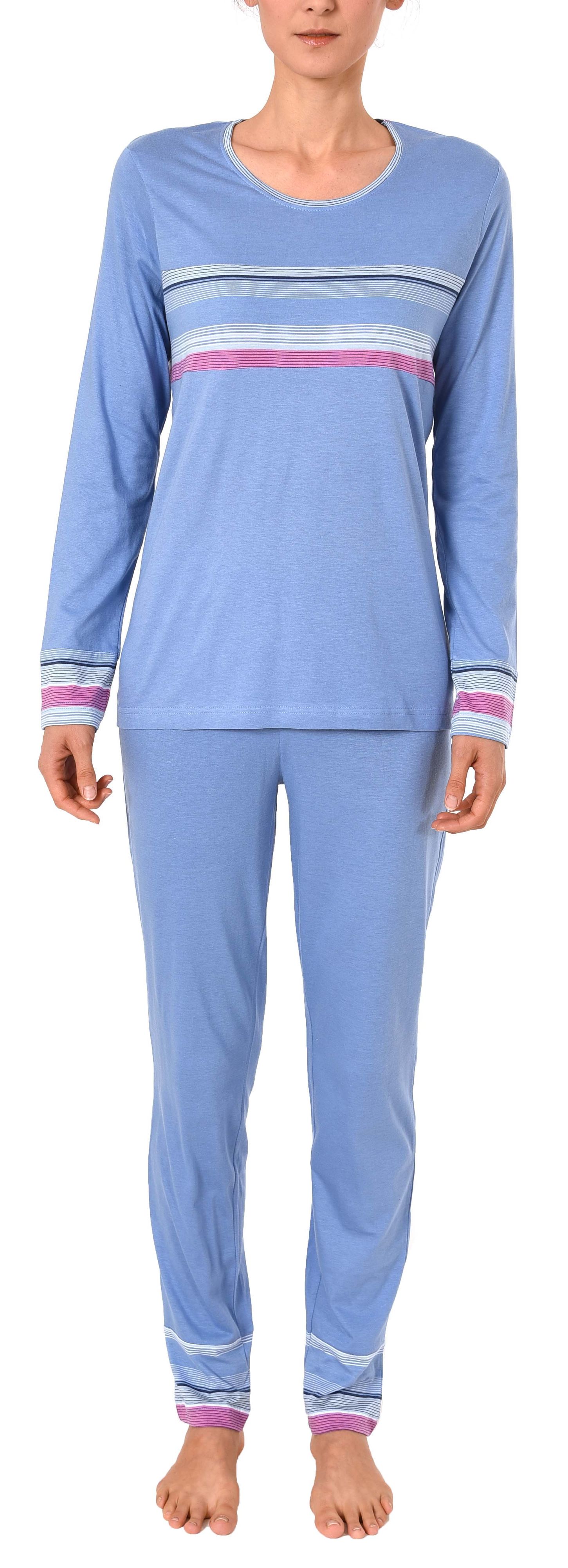 Lässiger Damen Pyjama mit edlen Streifen - perfekt als Homewear - auch in Übergrößen, 281 201 90 934