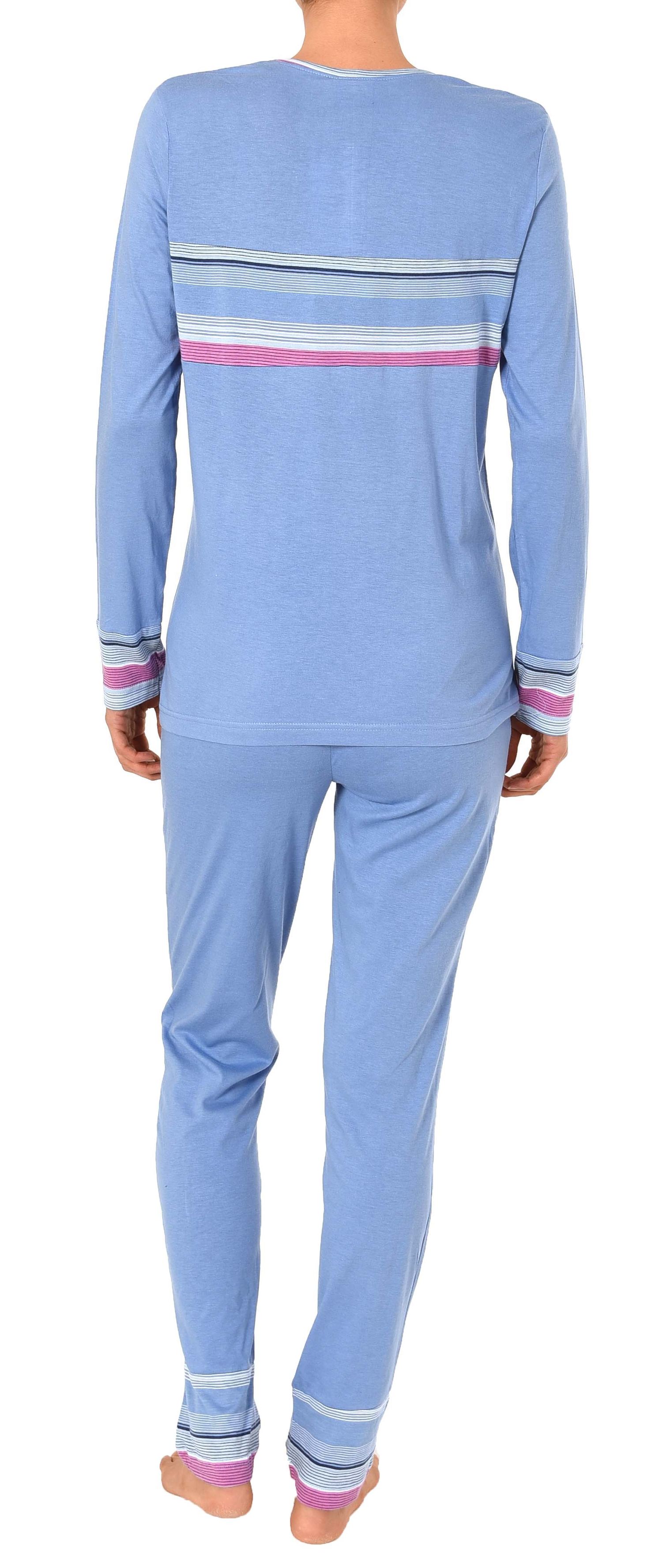 Lässiger Damen Pyjama mit edlen Streifen - perfekt als Homewear - auch in Übergrößen, 281 201 90 934