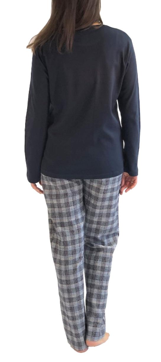 Damen Flanell Pyjama Mix & Match - Oberteil mit Sterne Motiv - auch in Übergrössen, 281 201 90 994