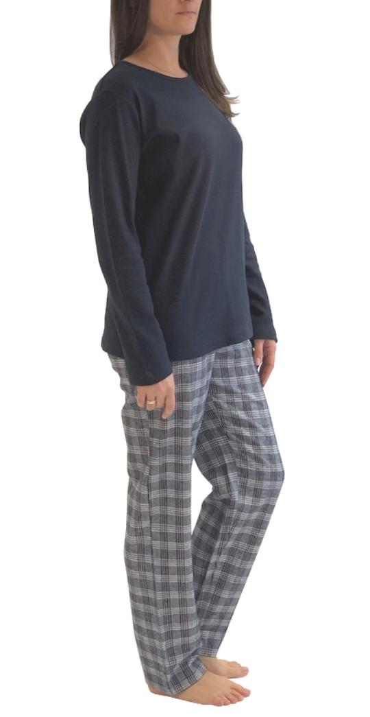 Damen Flanell Pyjama Mix & Match - Oberteil mit Sterne Motiv - auch in Übergrößen, 281 201 90 994