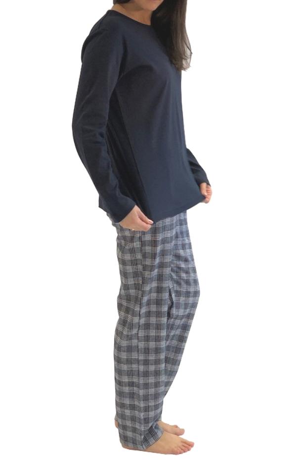 Damen Flanell Pyjama Mix & Match - Oberteil mit Sterne Motiv - auch in Übergrößen, 281 201 90 994