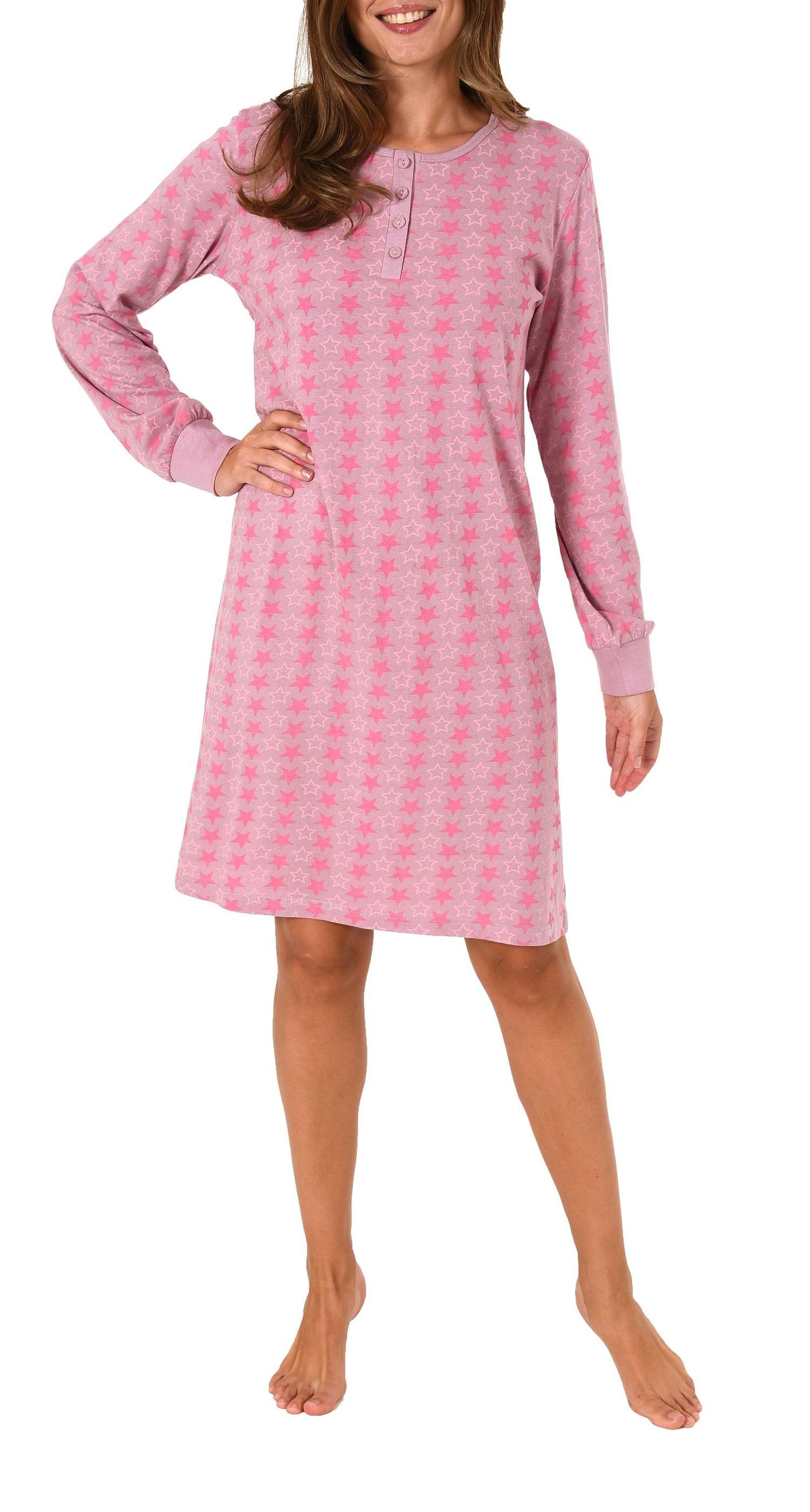 Damen Nachthemd Bigshirt langarm in toller  Sterne Optik 281 213 90 003