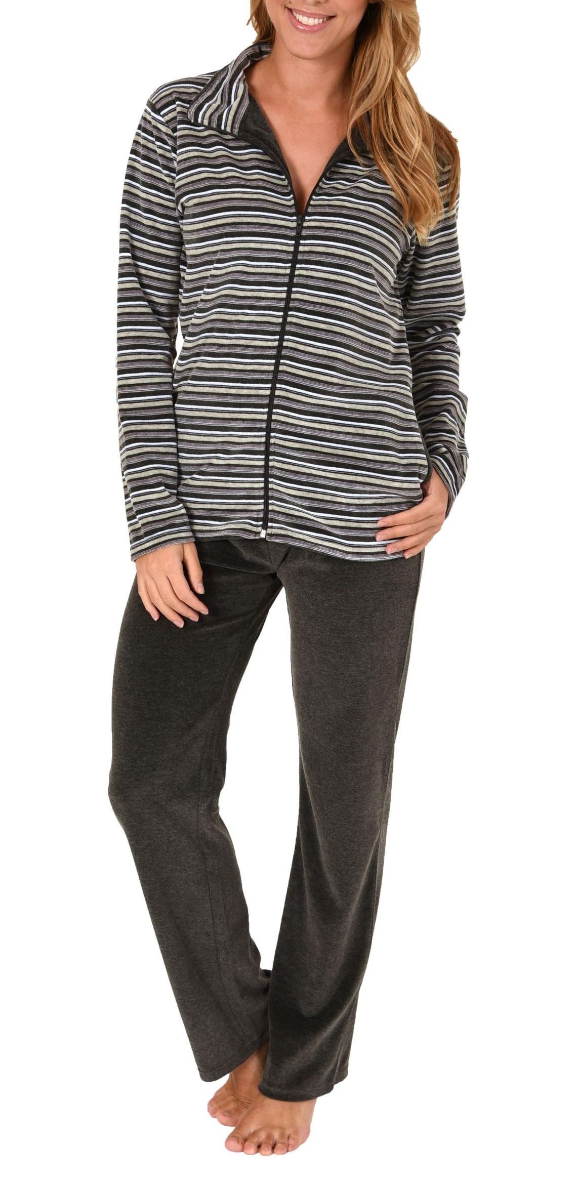 Langer Nicky Damen Hausanzug, Jacke mit Reißverschluss 281 216 98 001