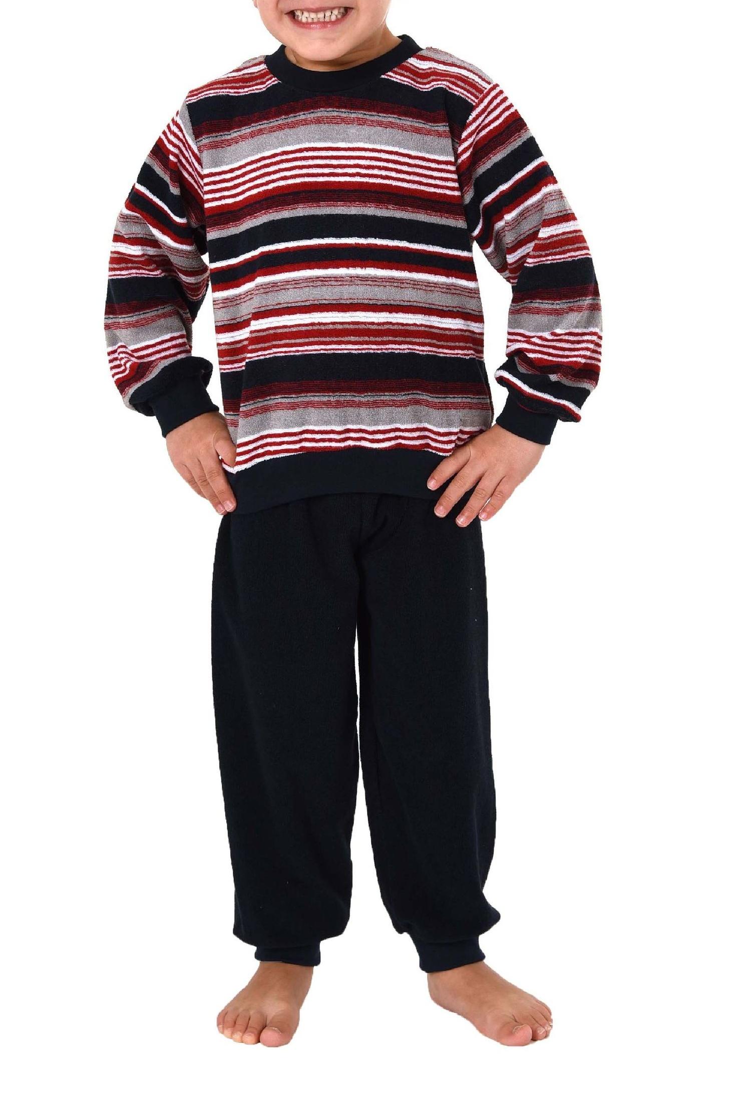 Kleinkinder Jungen Pyjama, langer Schlafanzug in Kuschelfrottee Gr. 86-110, 281 801 93 704