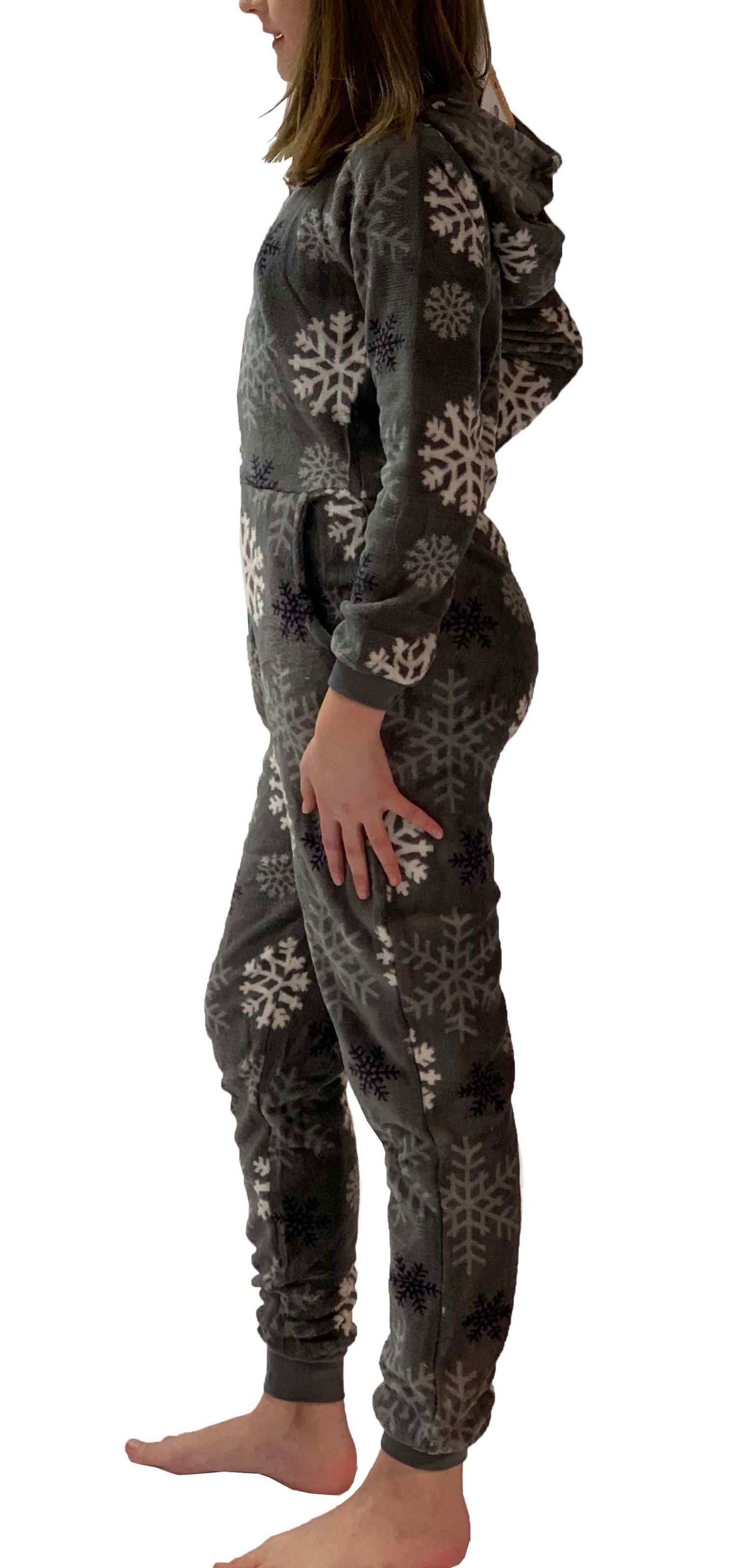 Mädchen Jumpsuit Overall Schlafanzug Onesie – Eiskristall Sterne Optik – 281 467 97 956