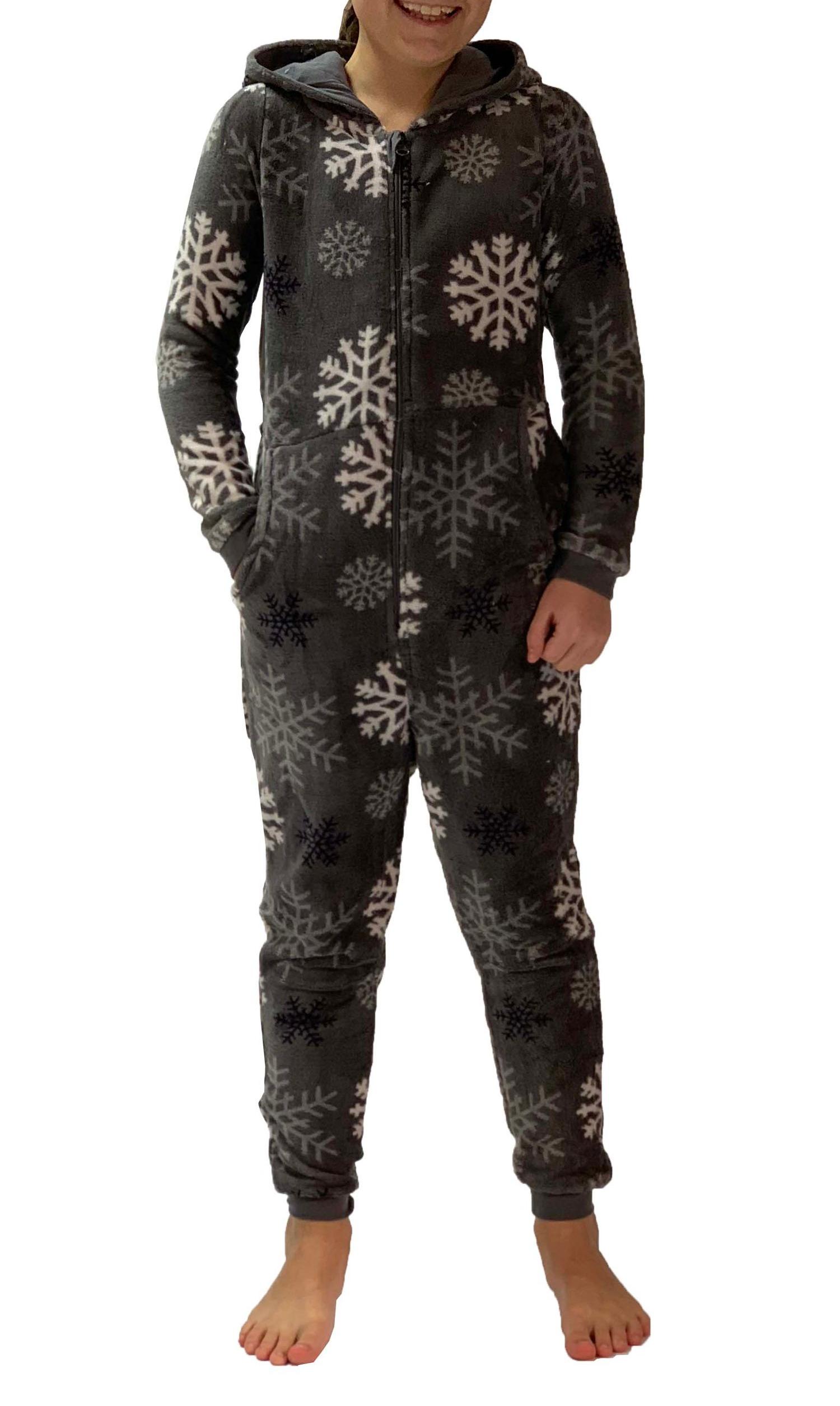 Mädchen Jumpsuit Overall Schlafanzug Onesie – Eiskristall Sterne Optik – 281 467 97 956