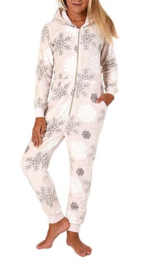 Mädchen Jumpsuit Overall Schlafanzug Onesie – Eiskristall Sterne Optik – 281 467 97 956