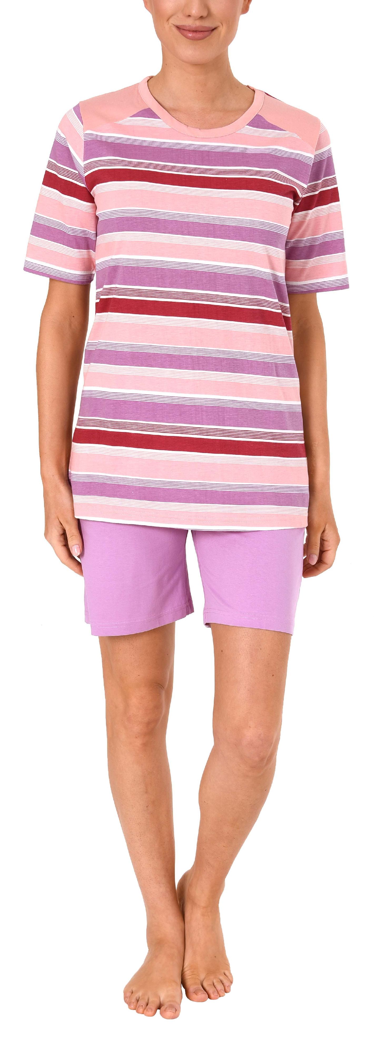 Damen Shorty mit geringeltem Oberteil in sommerlichen Farben & Bermuda Hose 191 205 90 228