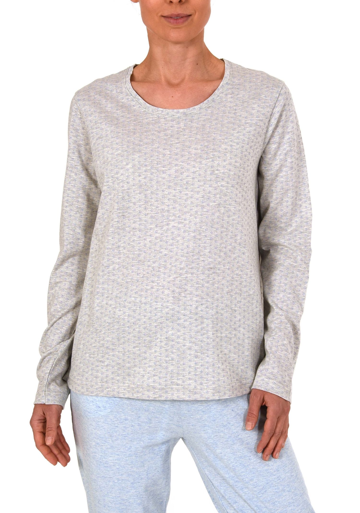 Damen Shirt Top langarm, Minimal-Print, Mix & Match -191 219 90 904