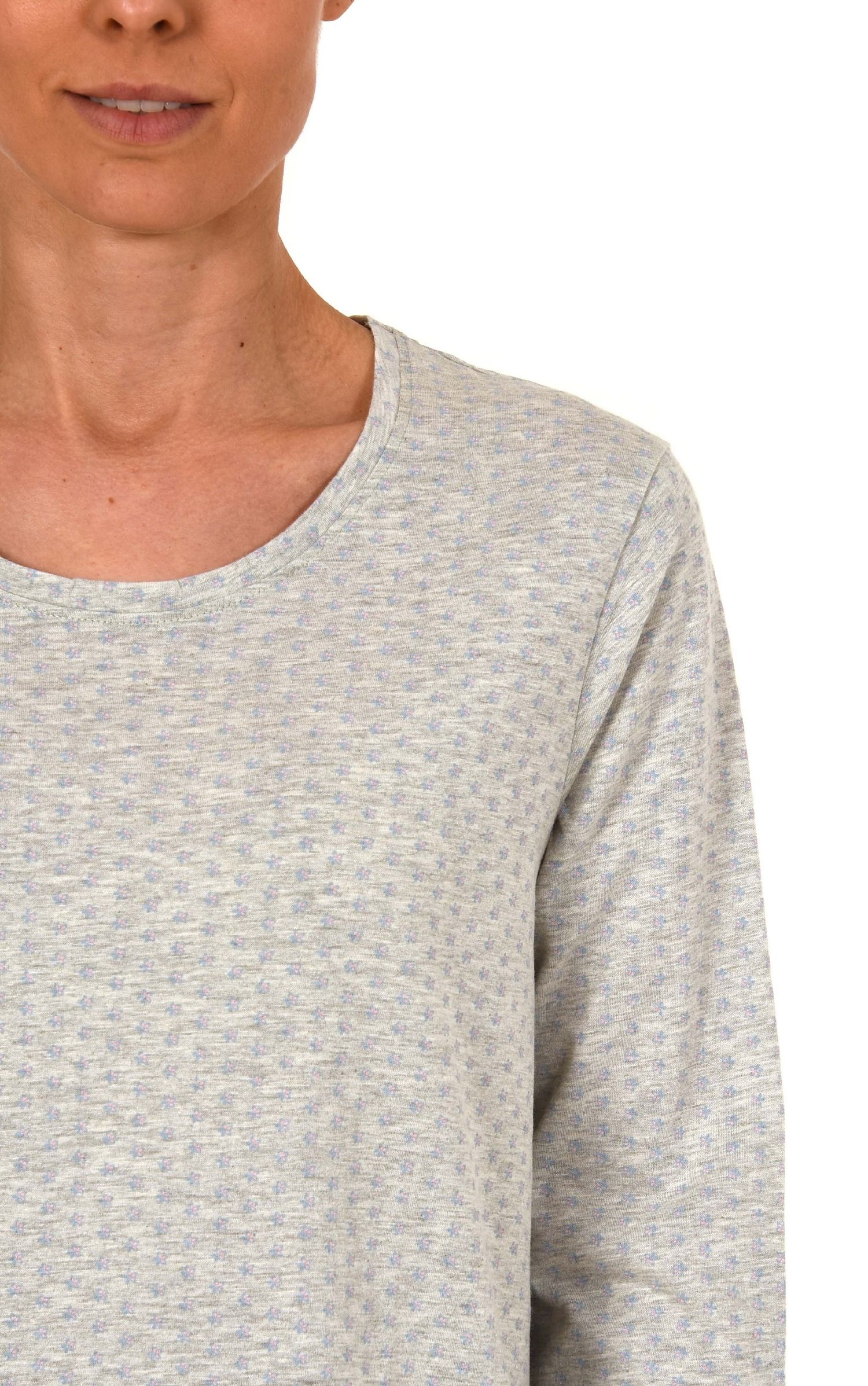 Damen Shirt Top langarm, Minimal-Print, Mix & Match -191 219 90 904