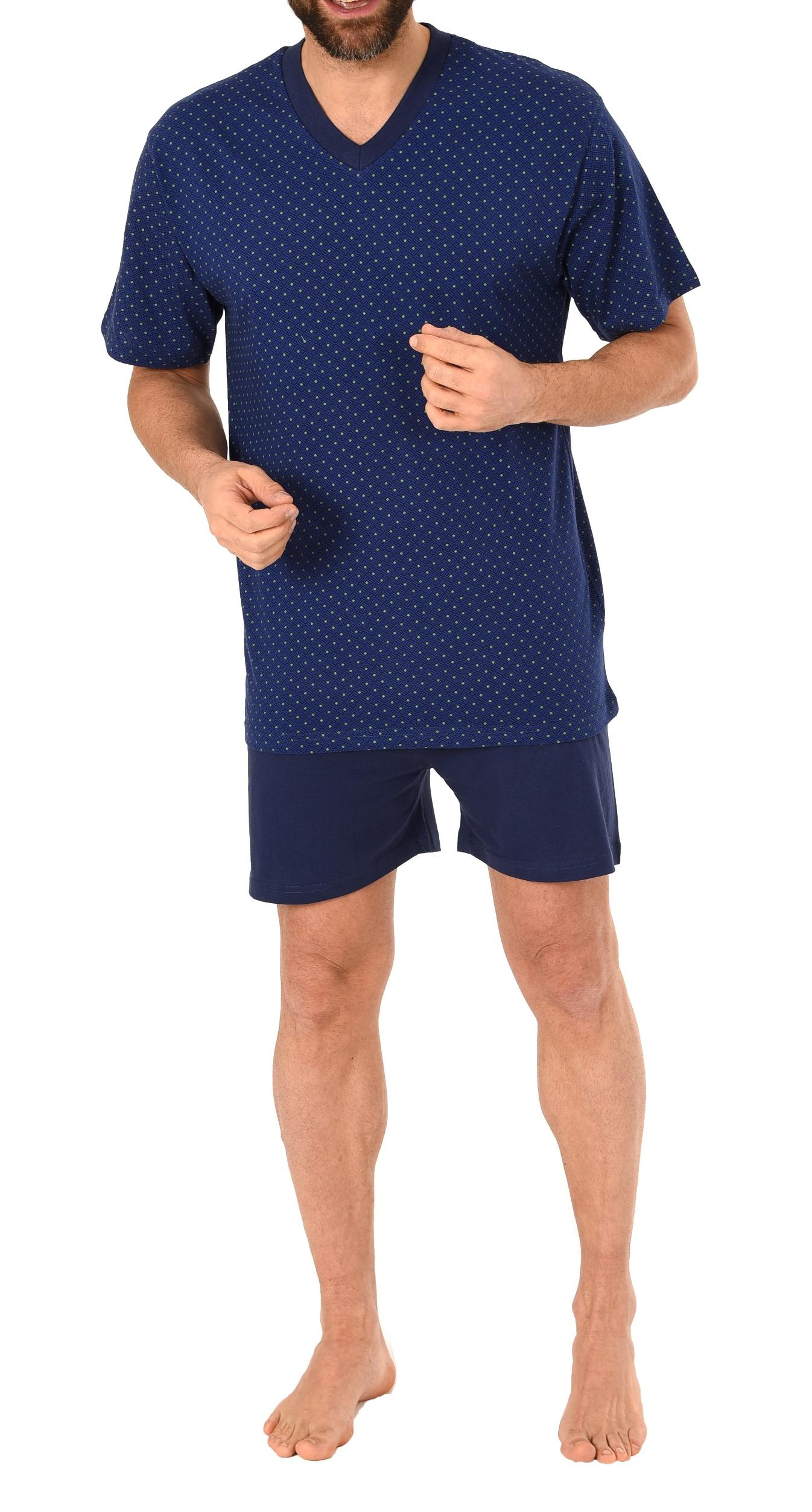 Lässiger Herren Shorty Pyjama kurzarm, V-Hals in toller Minimal-Optik - 191 105 90 007 Lässiger Herren Shorty Pyjama kurzarm, V-Hals in toller Minimal-Optik - 191 105 90 007