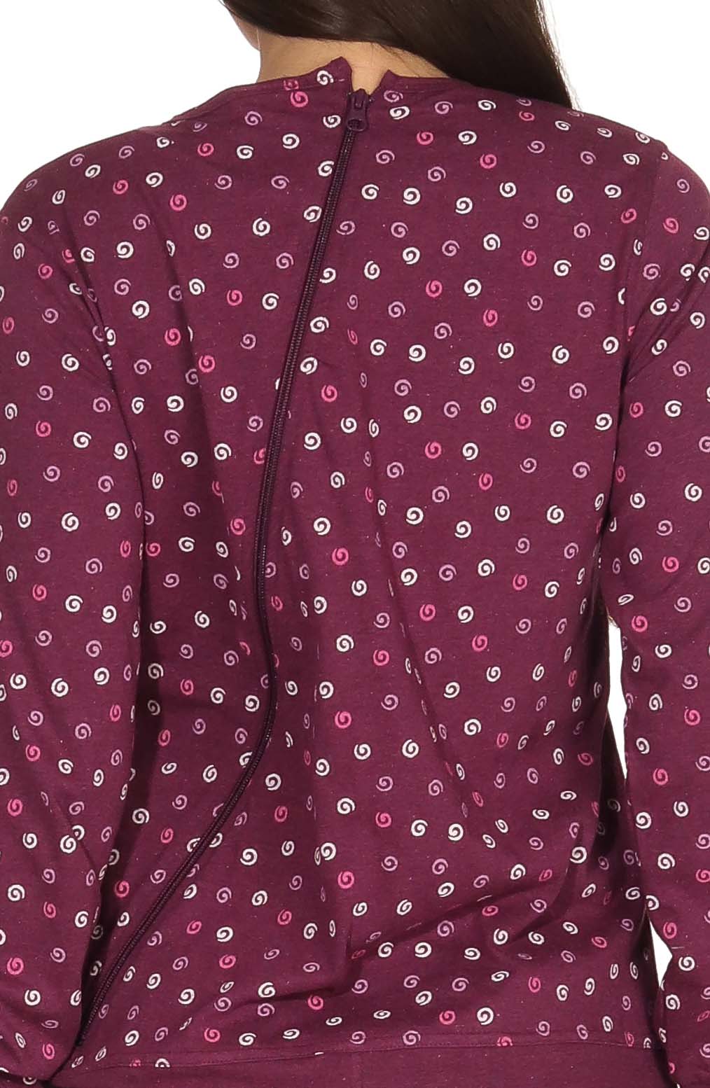 Damen Pflegeoverall langarm mit Reißverschluss am Rücken und am Bein 291 270 90 904