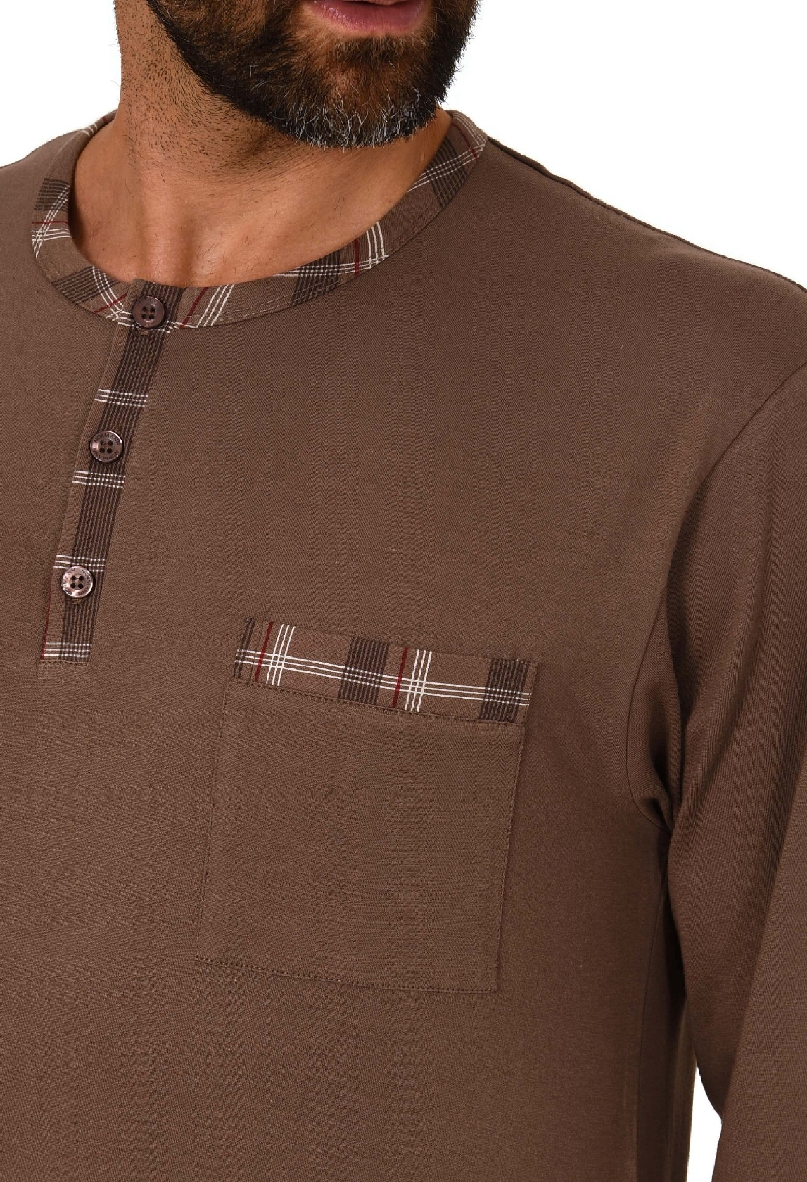 Herren Pyjama mit karo Hose - Mix and Match Optik - auch in Übergrössen 291 101 90 640