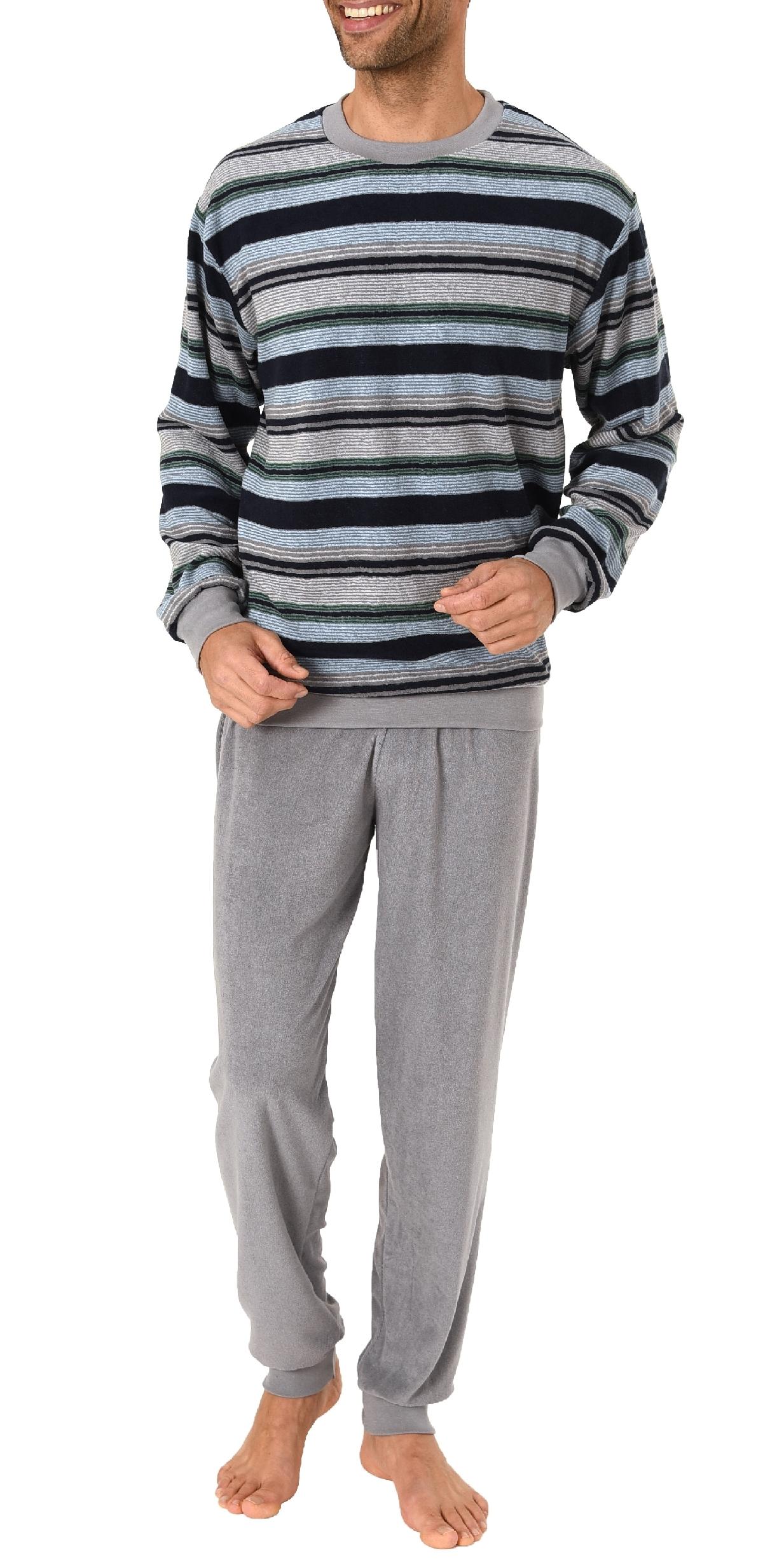 Eleganter Herren Frottee Pyjama mit Bündchen - auch in Übergrößen bis Gr. 60 - 291 93 840