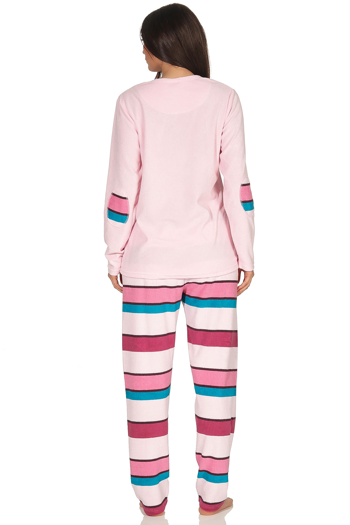 Damen Frottee Pyjama langarm - Hose in Streifenoptik - auch in Übergrössen - 291 93 146 Damen Frottee Pyjama langarm - Hose in Streifenoptik - auch in Übergrössen - 291 93 146