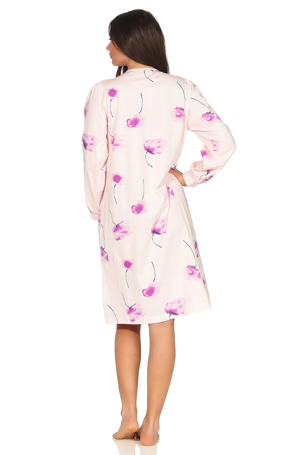 Elegantes Damen Nachthemd mit 105 cm Länge und Kopfleiste am Hals - 291 210 90 193