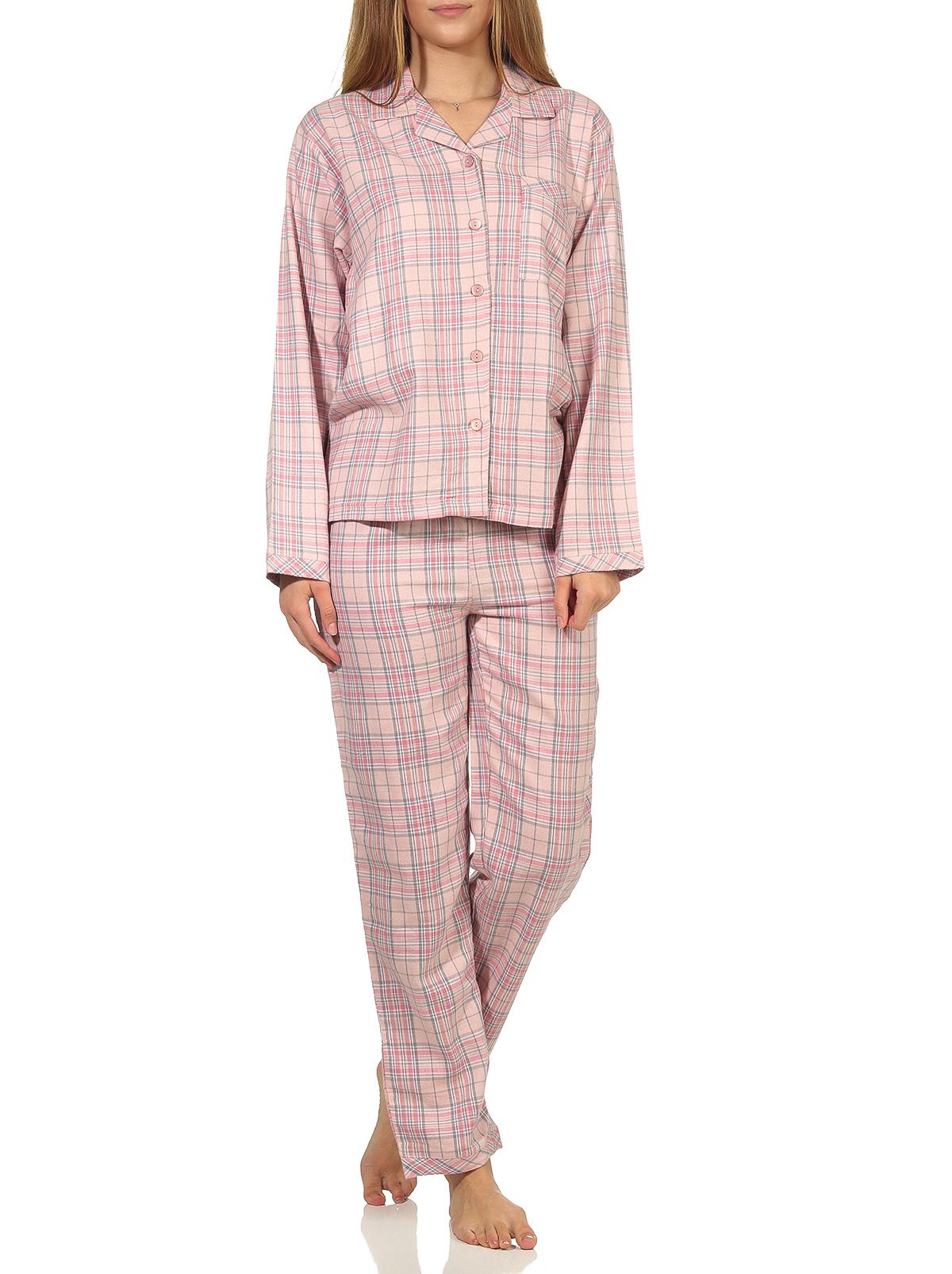 Damen langarm Flanell Pyjama Schlafanzug kariert - 202 201 15 602 Damen langarm Flanell Pyjama Schlafanzug kariert - 202 201 15 602