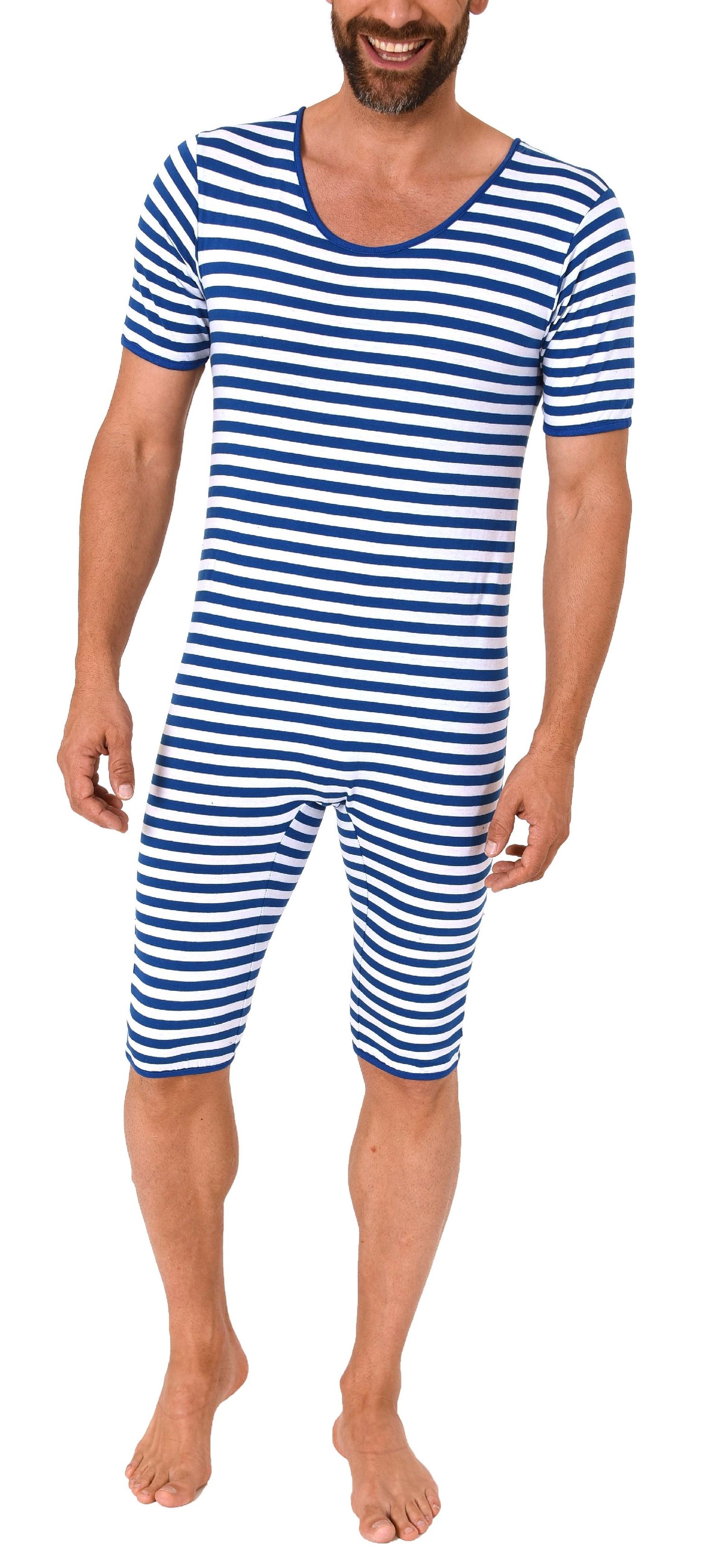 Herren oder Damen Karneval Badeanzug Unisex Einteiler Fasching Kostüm, geringelt 64282