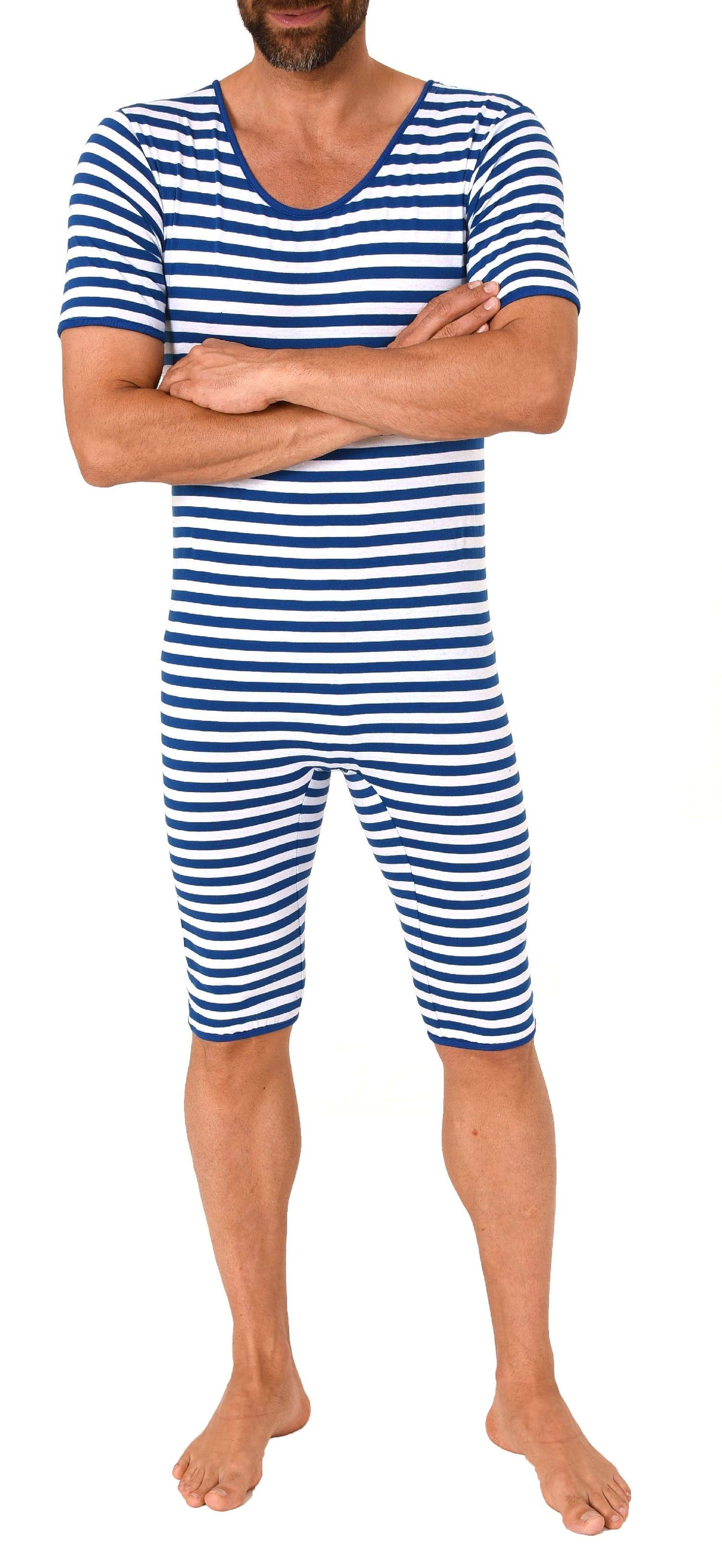Herren oder Damen Karneval Badeanzug Unisex Einteiler Fasching Kostüm, geringelt 64282