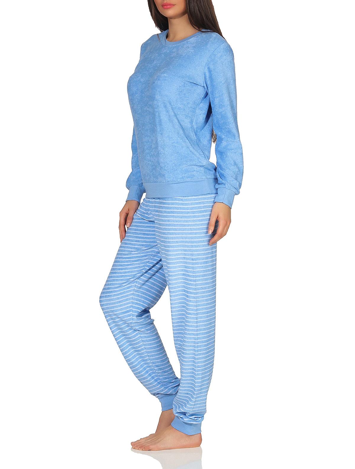 Damen Frottee Pyjama Schlafanzug mit Bündchen und süsser Tier Applikation - 202 201 13 110