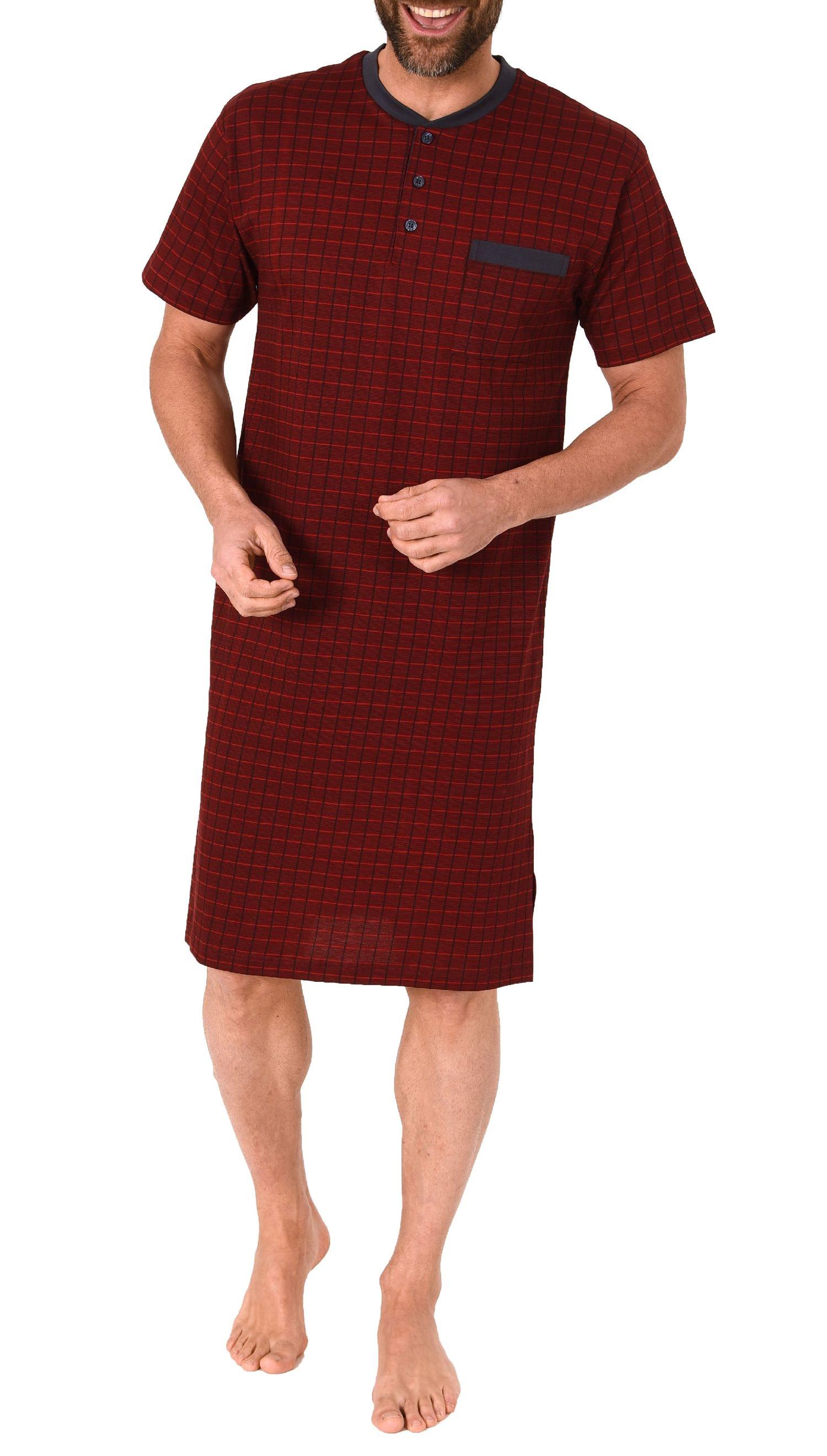 Herren Nachthemd kurzarm in eleganter Karo Optik - auch in Übergrössen bis Gr. 70 - 102 111 90 410 Herren Nachthemd kurzarm in eleganter Karo Optik - auch in Übergrössen bis Gr. 70