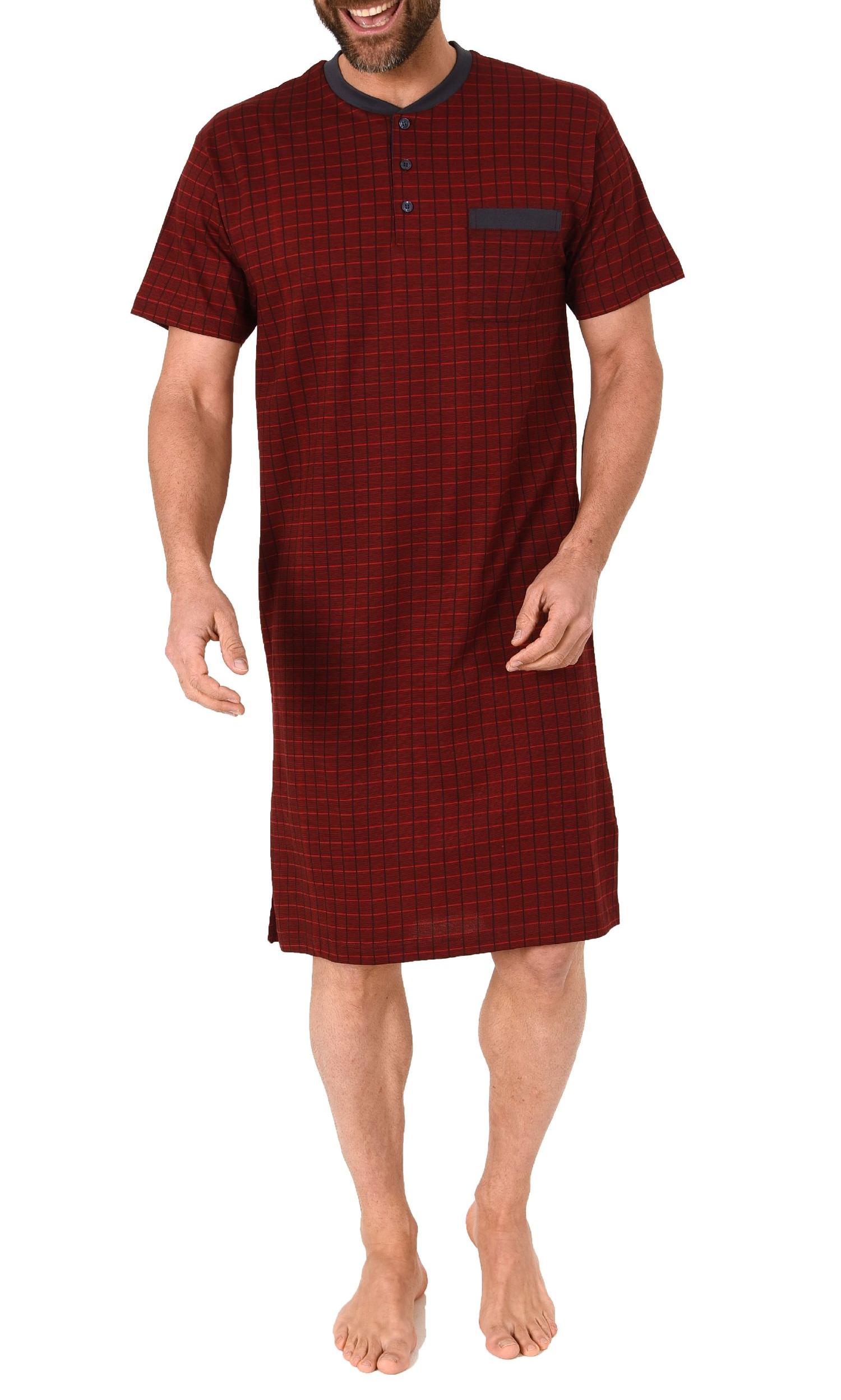 Herren Nachthemd kurzarm in eleganter Karo Optik - auch in Übergrössen bis Gr. 70 Herren Nachthemd kurzarm in eleganter Karo Optik - auch in Übergrössen bis Gr. 70