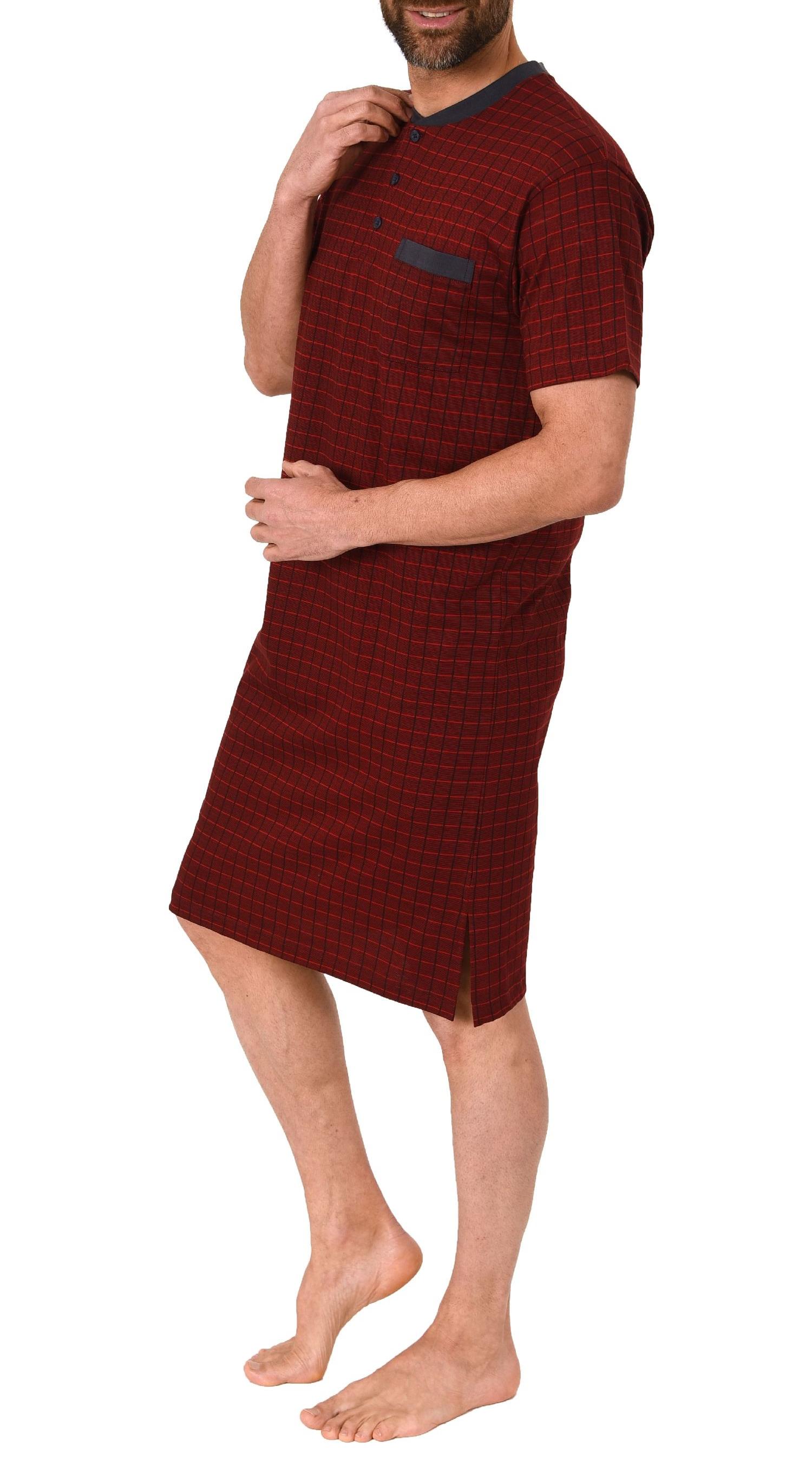 Herren Nachthemd kurzarm in eleganter Karo Optik - auch in Übergrössen bis Gr. 70 - 102 111 90 410 Herren Nachthemd kurzarm in eleganter Karo Optik - auch in Übergrössen bis Gr. 70