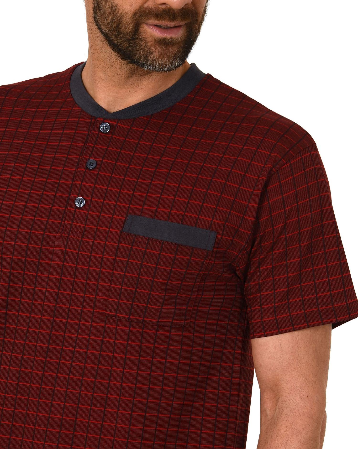 Herren Nachthemd kurzarm in eleganter Karo Optik - auch in Übergrössen bis Gr. 70 - 102 111 90 410 Herren Nachthemd kurzarm in eleganter Karo Optik - auch in Übergrössen bis Gr. 70