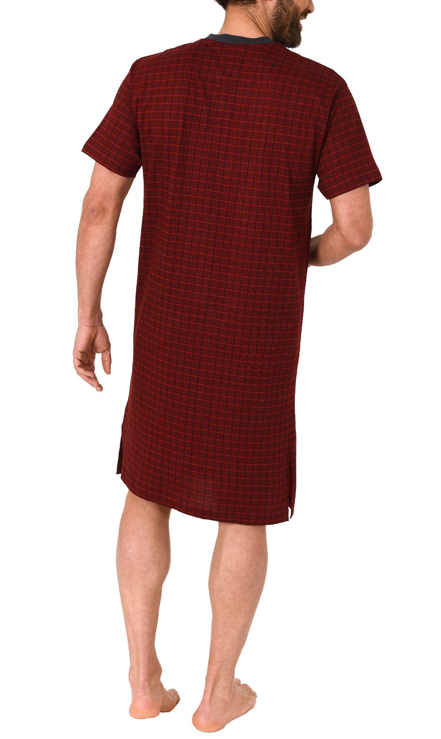 Herren Nachthemd kurzarm in eleganter Karo Optik - auch in Übergrössen bis Gr. 70