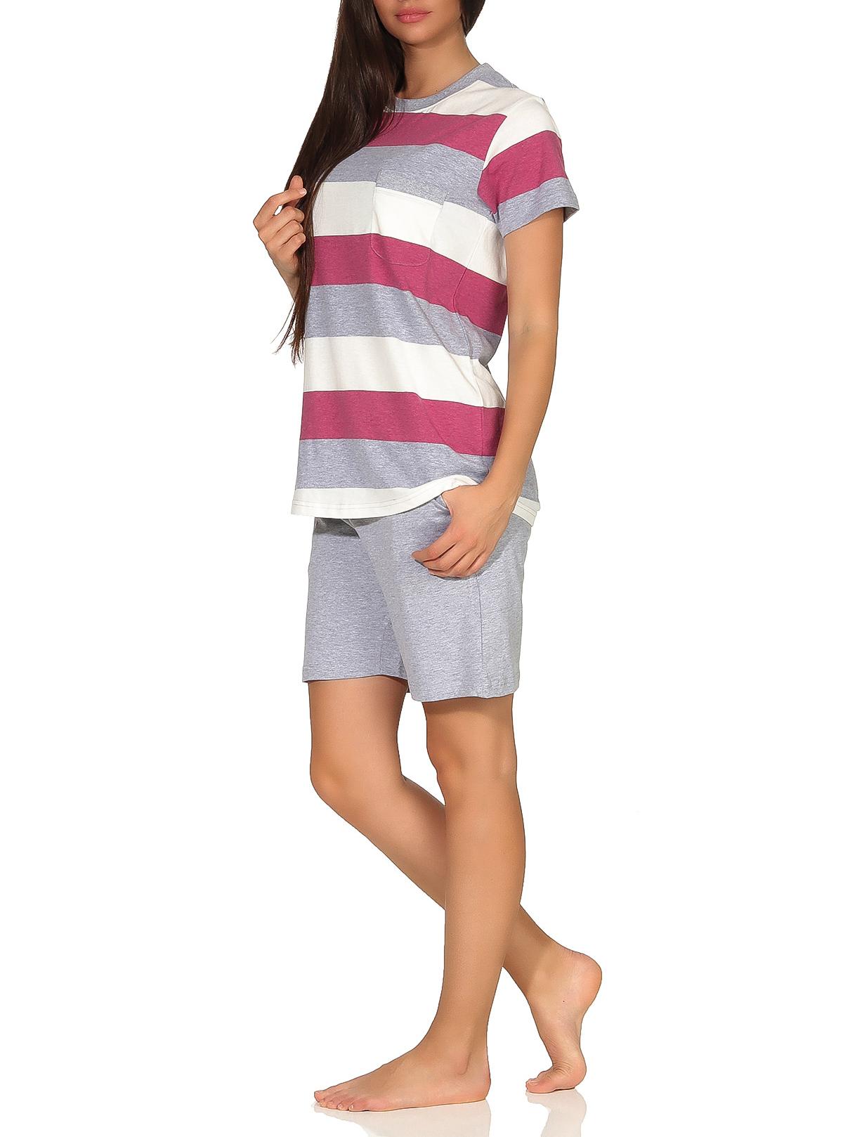 Damen Shorty Pyjama kurzarm in wunderschöner Block Streifen Optik - auch in Übergrössen - 102 205 90 101 Damen Shorty Pyjama kurzarm in wunderschöner Block Streifen Optik - auch in Übergrössen
