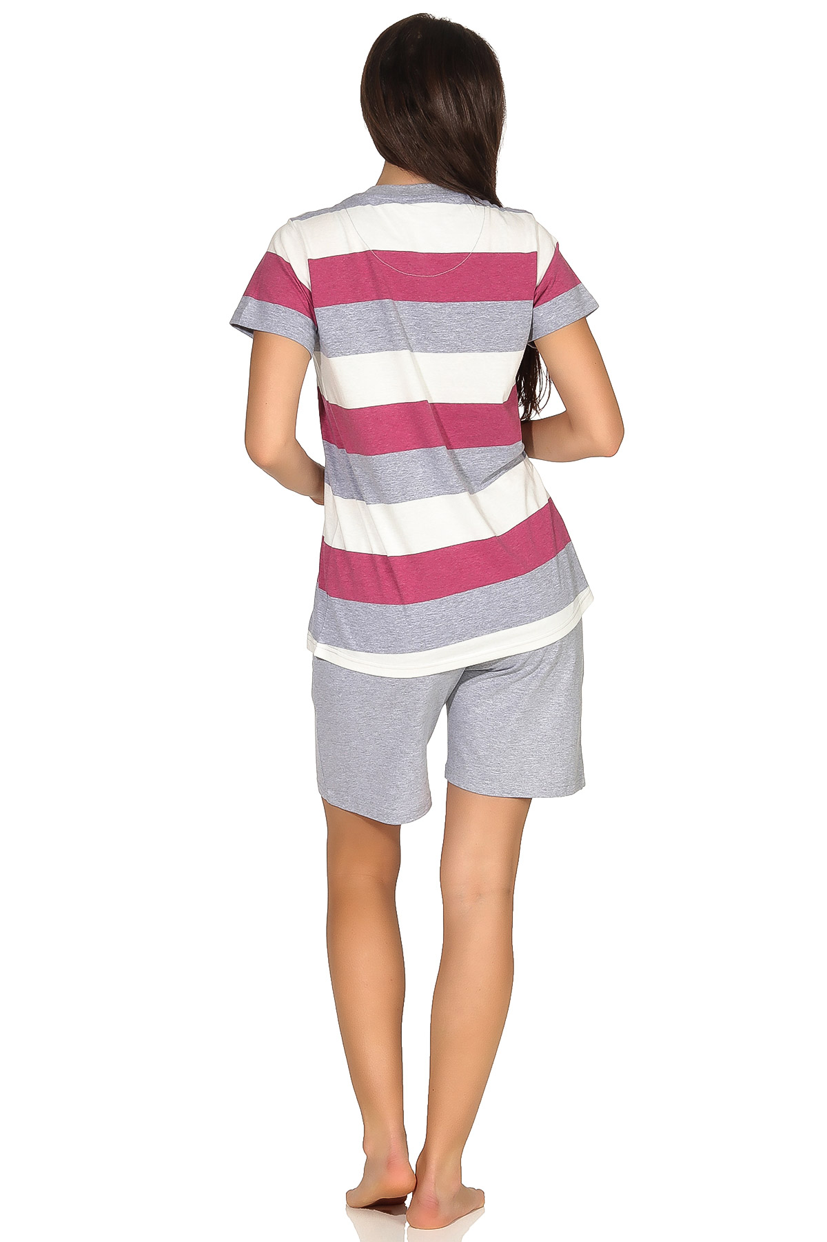 Damen Shorty Pyjama kurzarm in wunderschöner Block Streifen Optik - auch in Übergrössen - 102 205 90 101 Damen Shorty Pyjama kurzarm in wunderschöner Block Streifen Optik - auch in Übergrössen