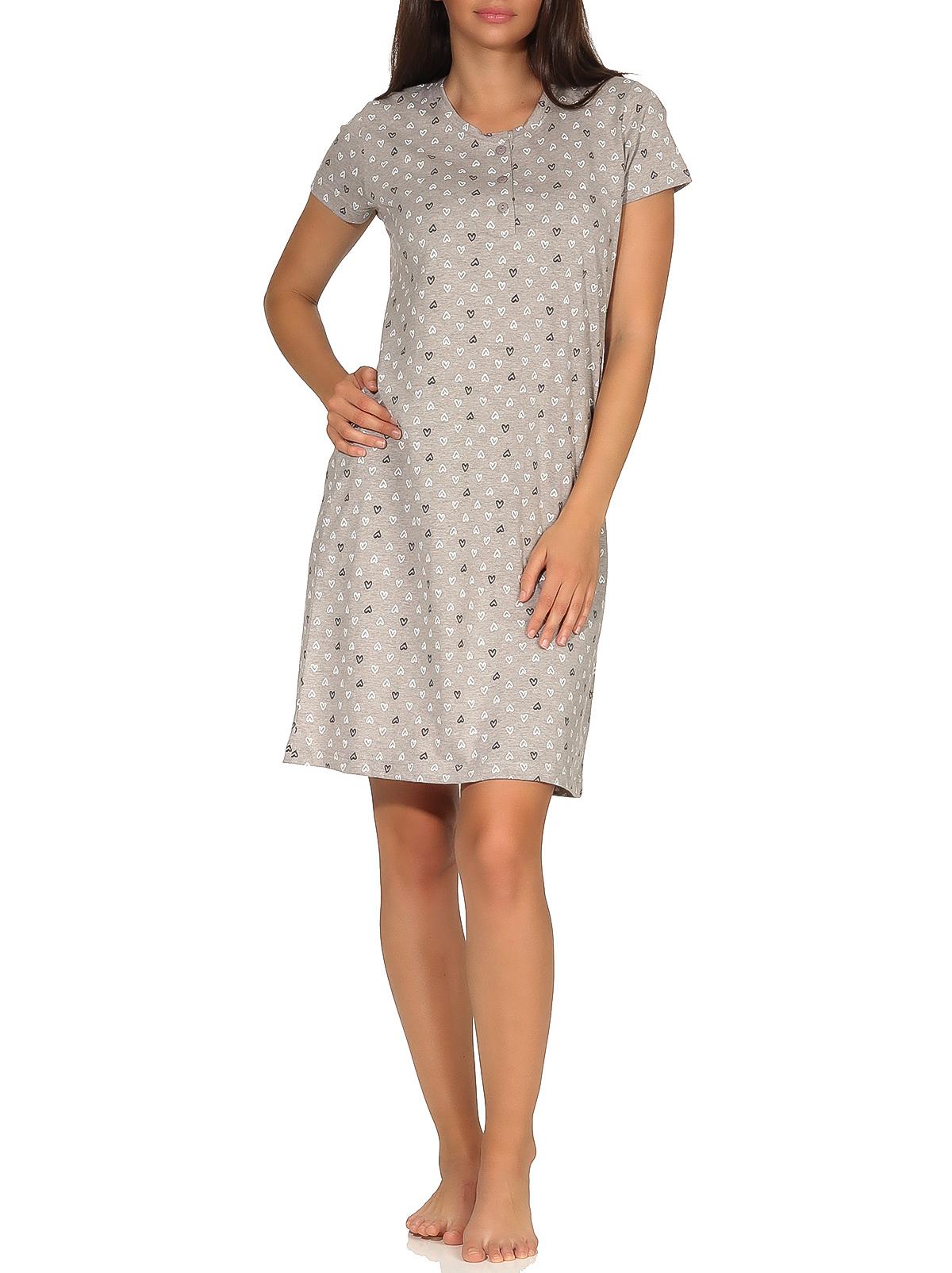 Damen Nachthemd kurzarm in lässigen minimal Herz Alloverprint Design – 102 214 90 904 Damen Nachthemd kurzarm in lässigen minimal Herz Alloverprint Design – 102 214 90 904