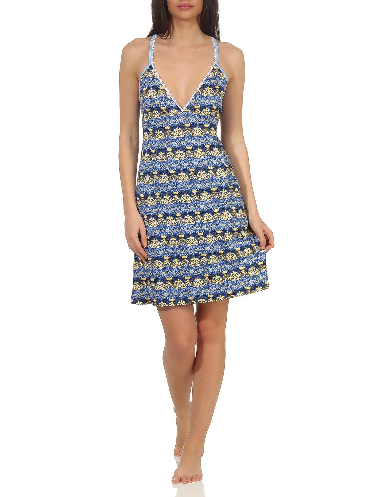 Edles Damen Spaghetti Nachthemd Negligee, Ärmellos aus weichem Viskose Stoff