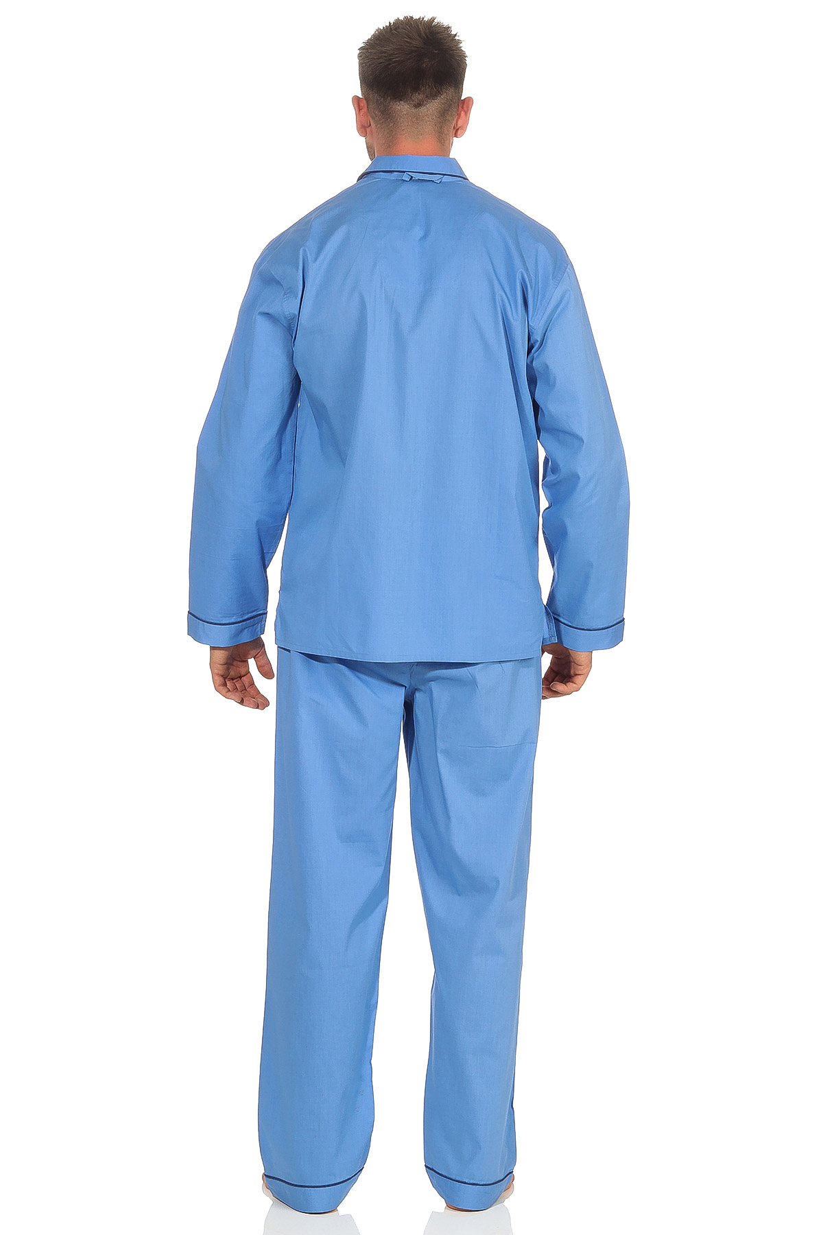 Klassischer Herren Pyjama gewebt mit durchknöpfbarem Oberteil - Popeline - 191 101 91 110 Klassischer Herren Pyjama gewebt mit durchknöpfbarem Oberteil - Popeline - 191 101 91 110
