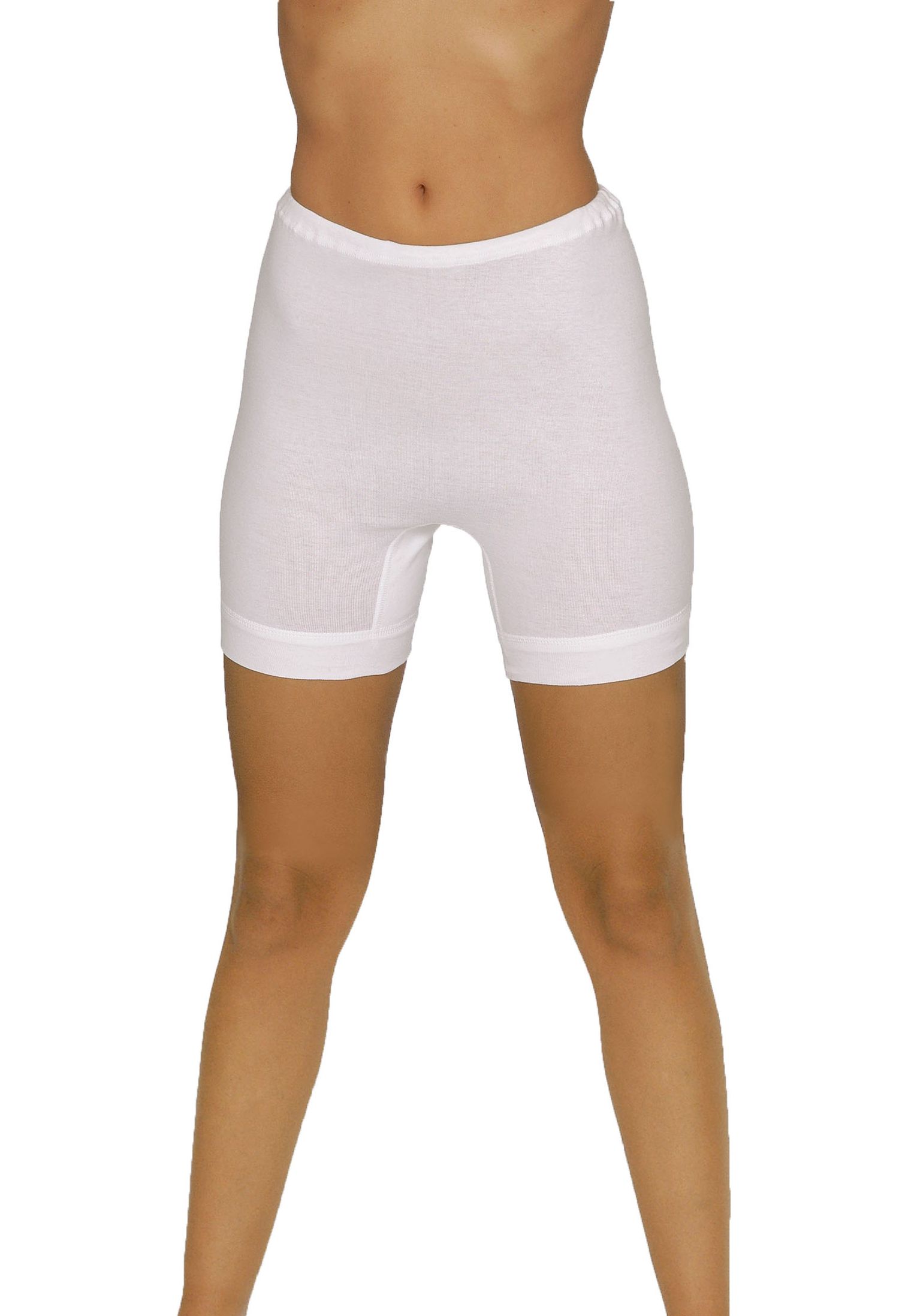 2erpack Damen Pagen-Schlüpfer mit längerem Bein weiß ohne Seitennähte aus 100 % Baumwolle 2erpack Damen Pagen-Schlüpfer mit längerem Bein weiß ohne Seitennähte aus 100 % Baumwolle