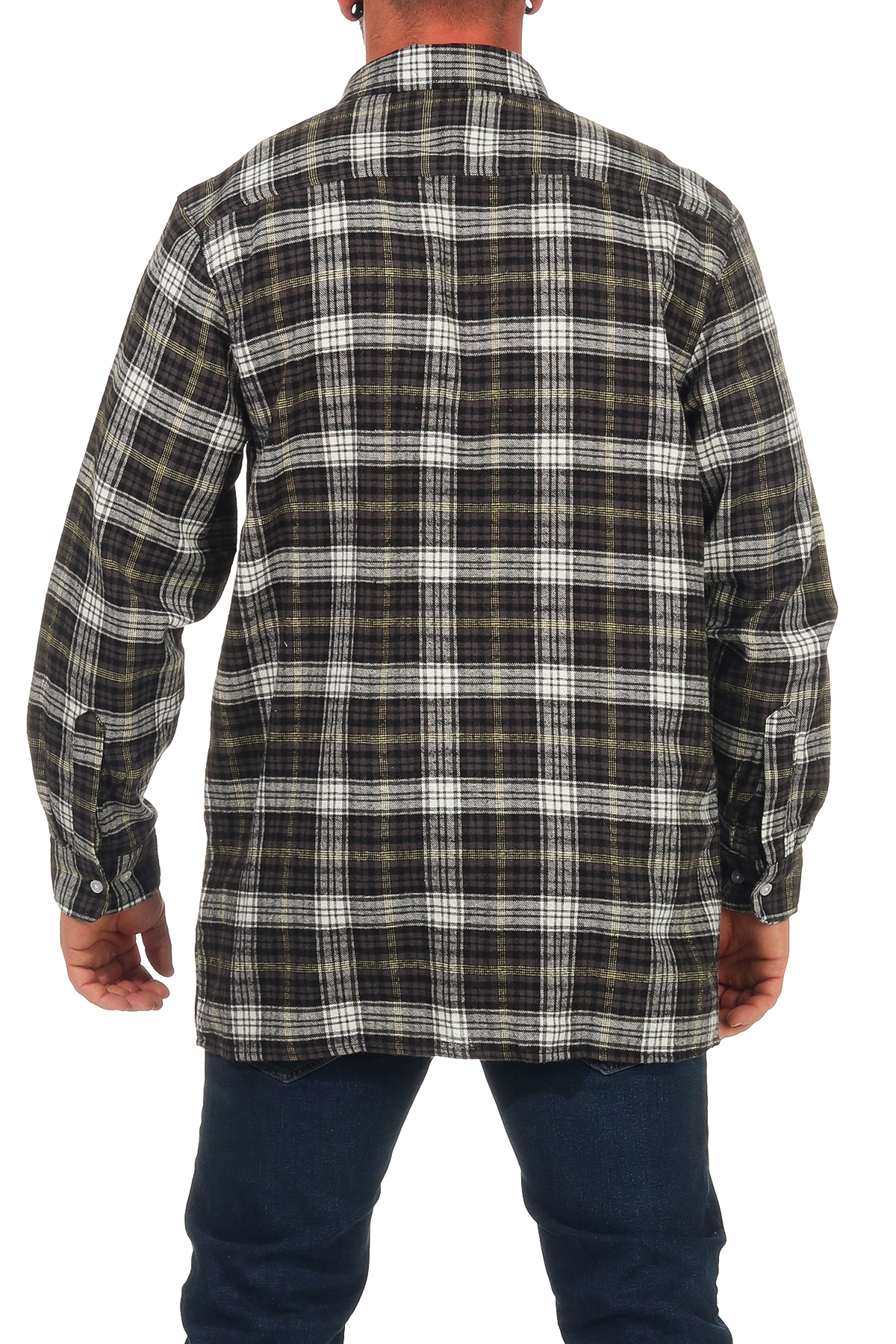 Herren Arbeitshemd Flanell Hemd langarm mit 90 cm Rückenlänge