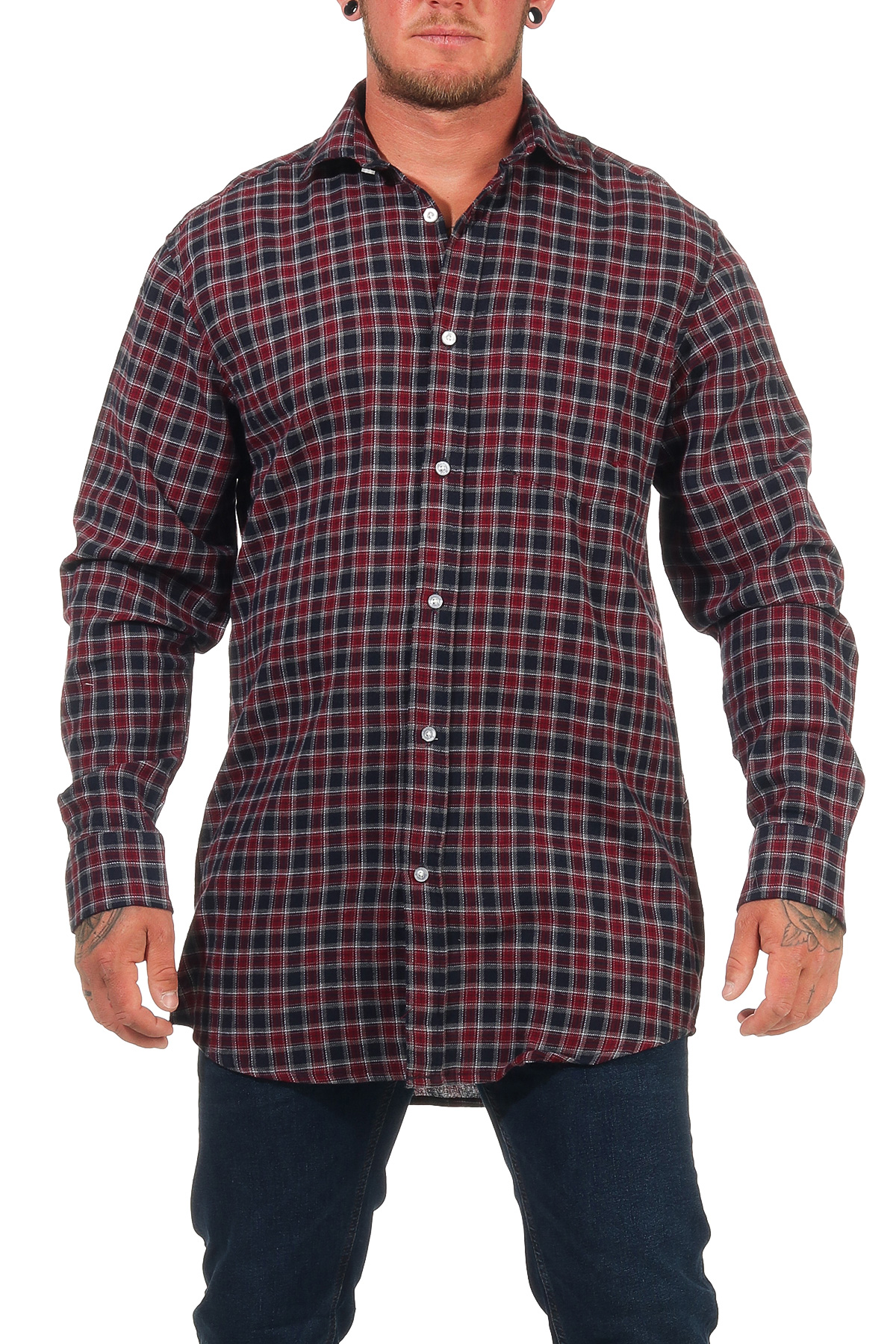 Herren Flanell Hemd langarm kariert Arbeitshemd - auch in Übergrössen erhältlich - 8123 Herren Flanell Hemd langarm kariert Arbeitshemd - auch in Übergrössen erhältlich - 8123