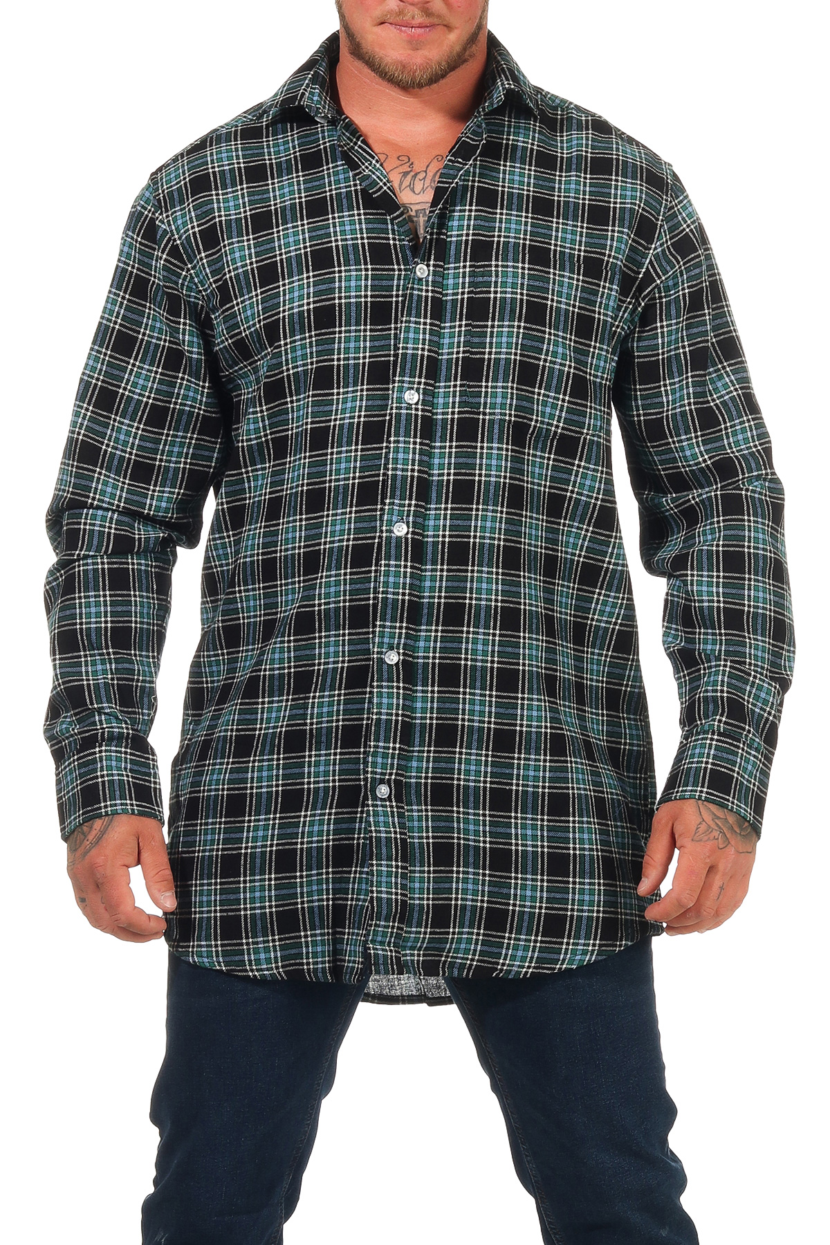 Herren Flanell Hemd langarm kariert Arbeitshemd - auch in Übergrössen erhältlich - 8125 Herren Flanell Hemd langarm kariert Arbeitshemd - auch in Übergrössen erhältlich - 8125