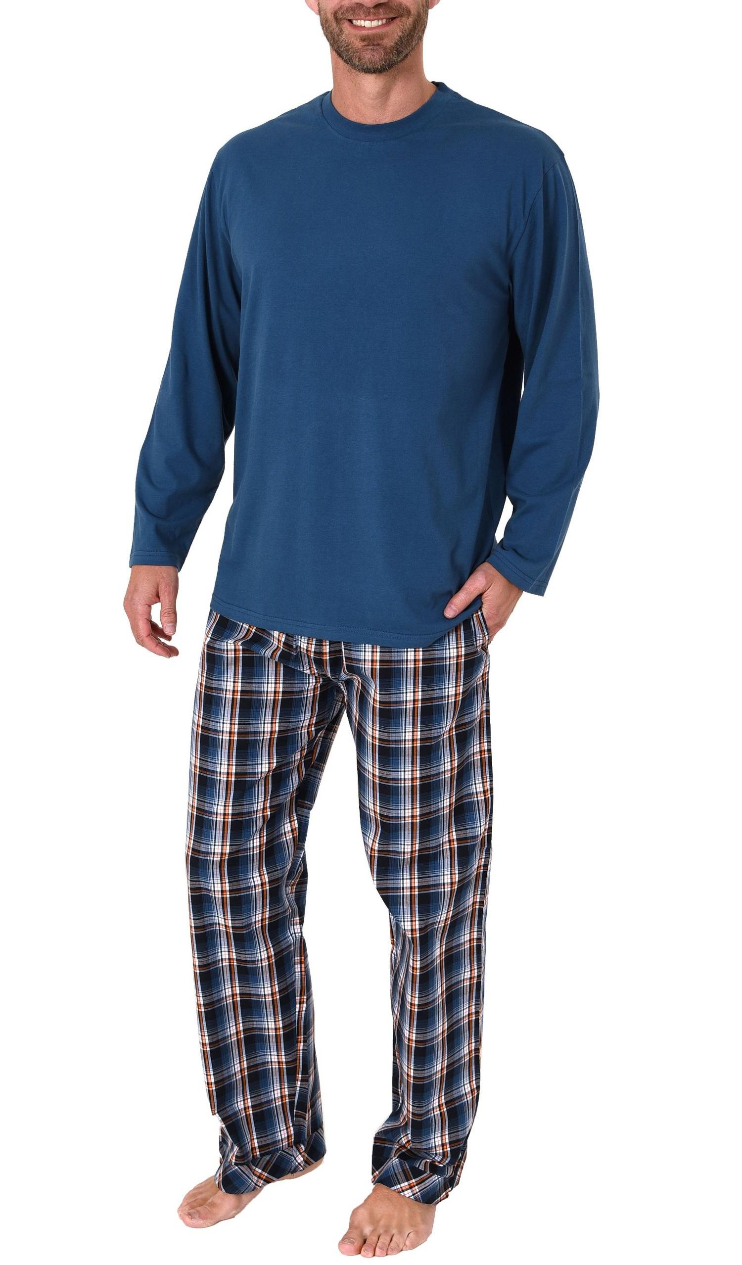 Herren Pyjama langarm Schlafanzug lange Form mit Webhose - 65346 Herren Pyjama Schlafanzug lange Form mit Webhose - 65346