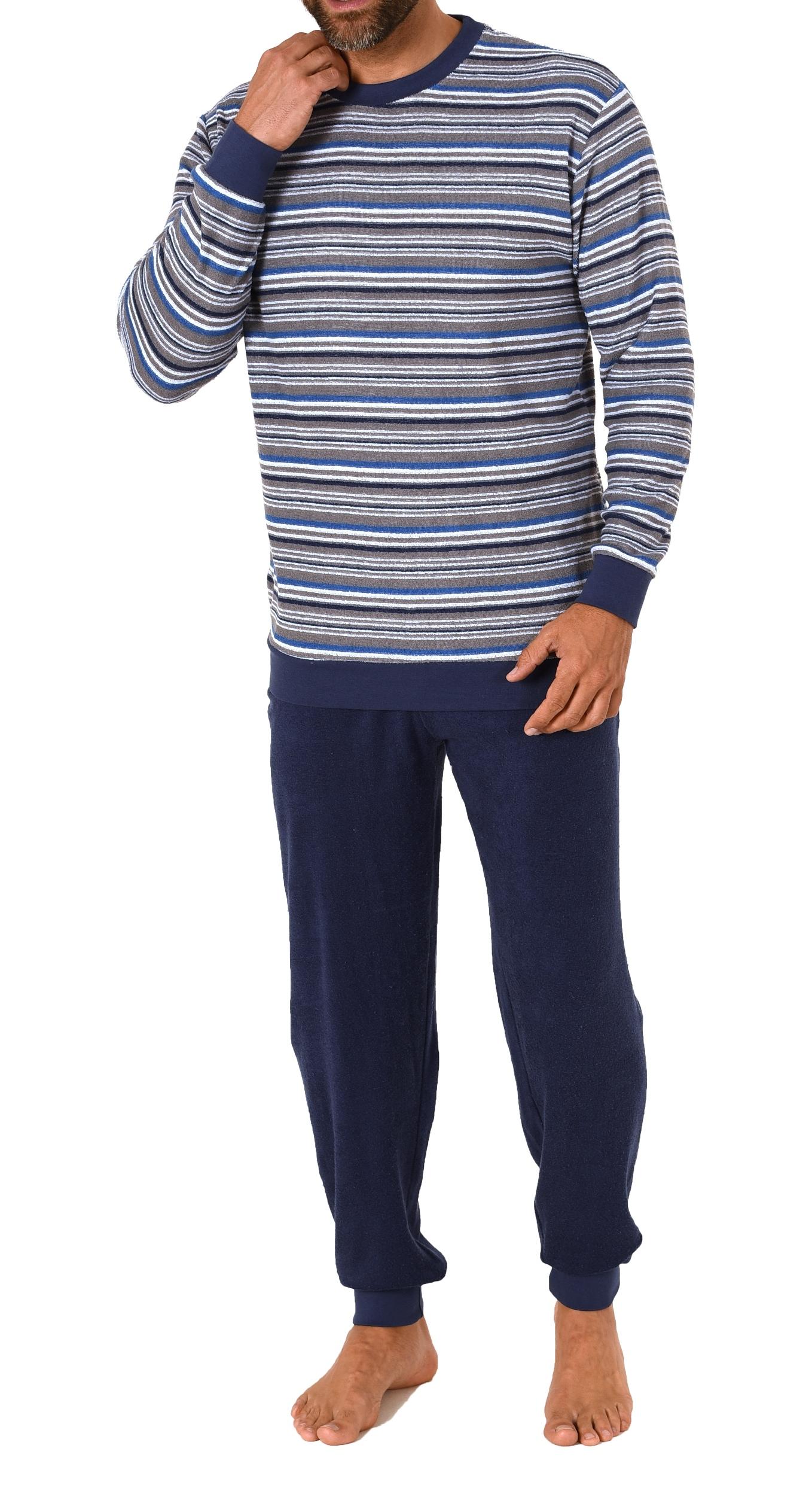 Edler Herren Frottee Pyjama Schlafanzug mit Bündchen - Streifenoptik - 212 101 13 763 Edler Herren Frottee Pyjama Schlafanzug mit Bündchen - Streifenoptik - 212 101 13 763