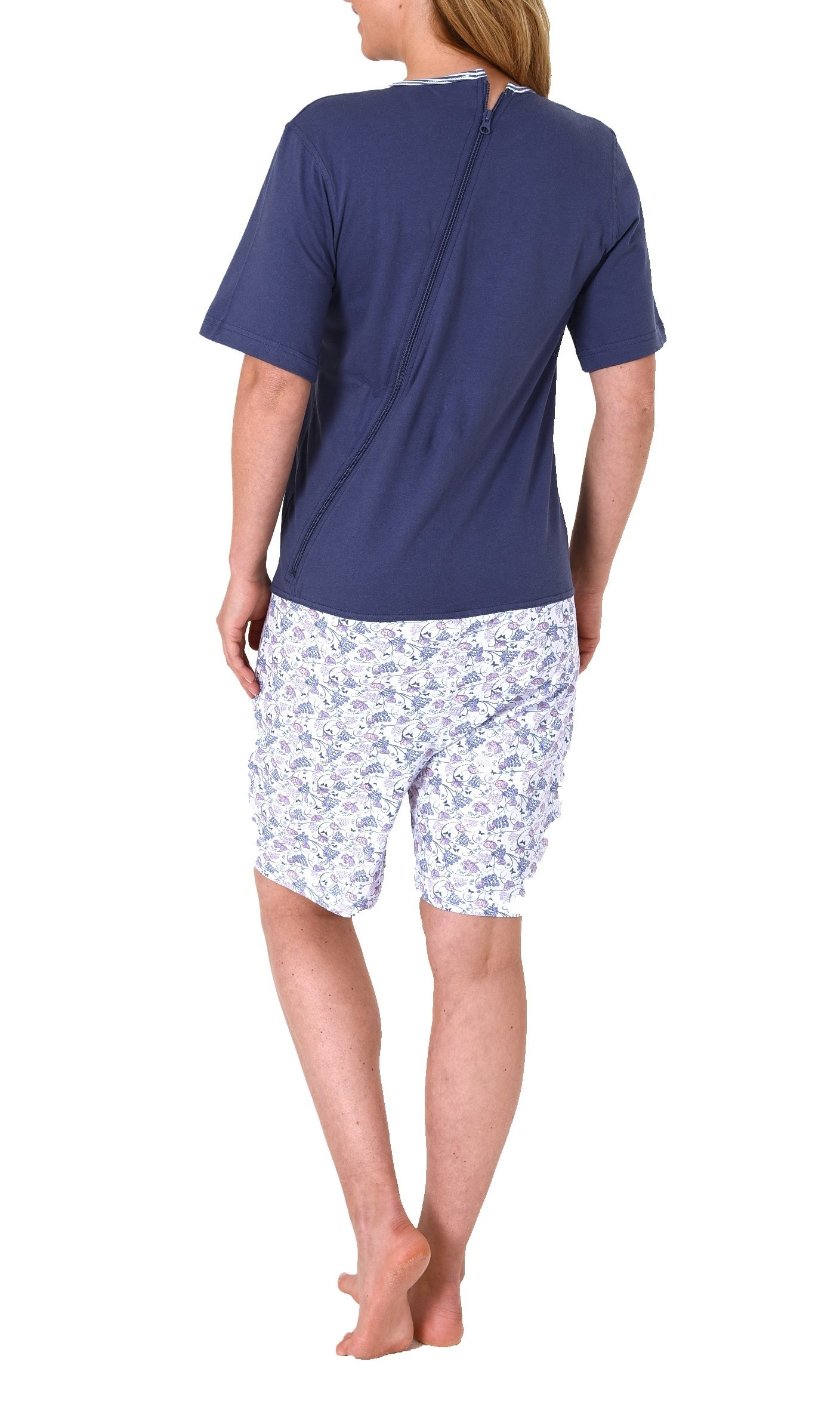Damen Pflegeoverall kurzarm mit Reissverschluss am Rücken und am Bein Damen Pflegeoverall kurzarm mit Reissverschluss am Rücken und am Bein