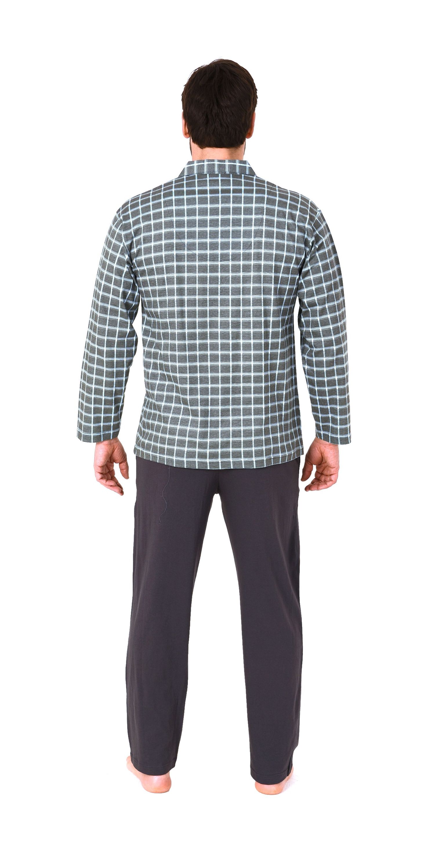 Herren Pyjama Schlafanzug lang zum durchknöpfen in edler Karo Optik - auch in Übergrössen Herren Pyjama Schlafanzug lang zum durchknöpfen in edler Karo Optik - auch in Übergrössen