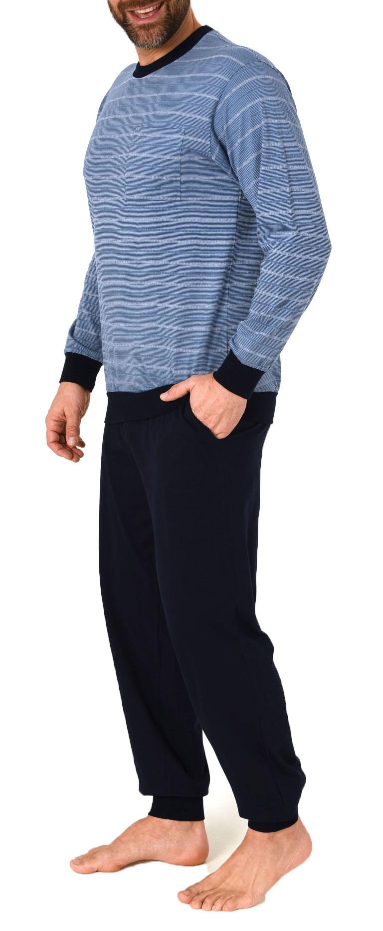 Lässiger Herren Pyjama Schlafanzug mit Bündchen in Streifenoptik - auch in Übergrössen - 112 101 90 538 Lässiger Herren Pyjama Schlafanzug mit Bündchen in Streifenoptik - auch in Übergrössen