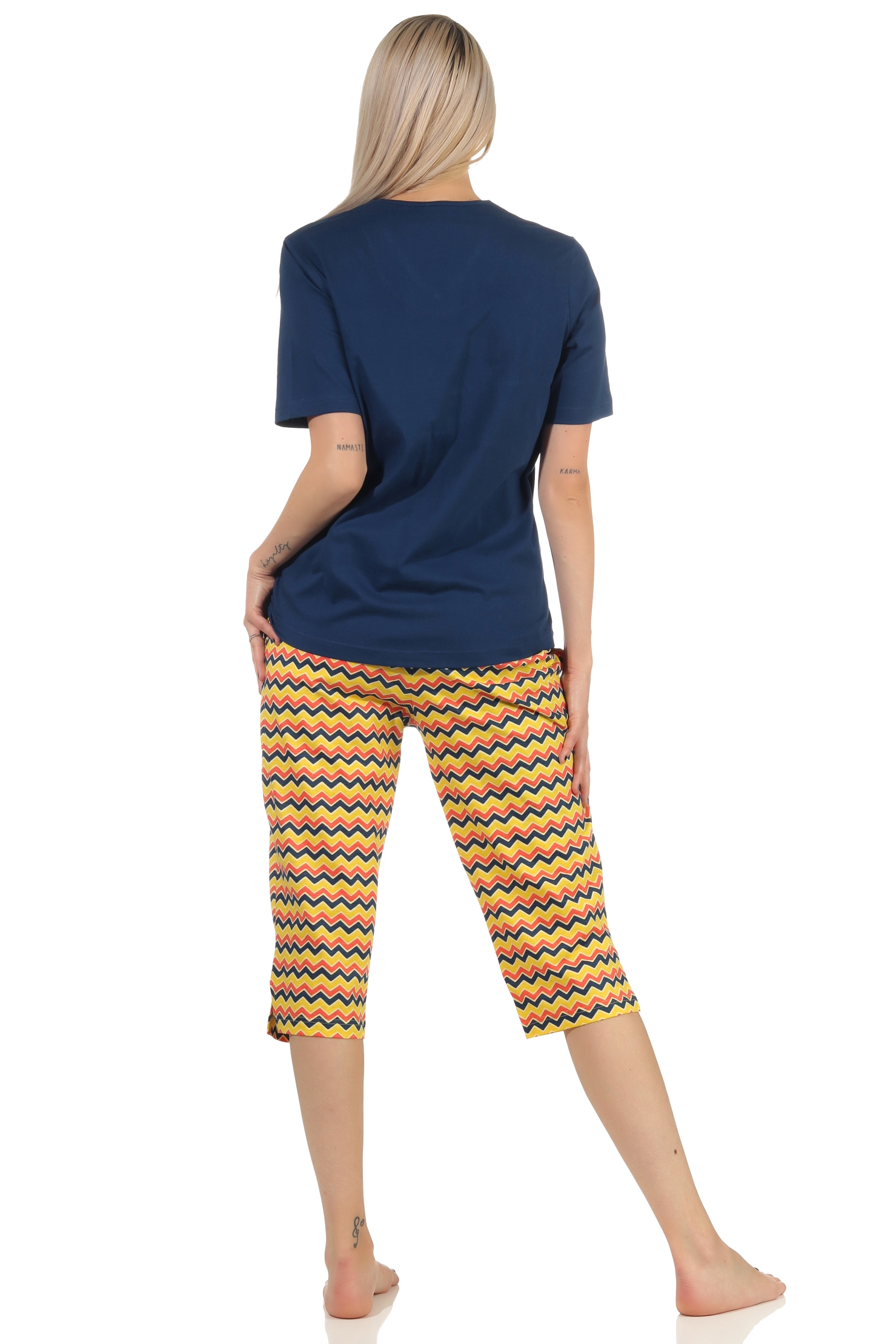 Damen kurzarm Capri Schlafanzug Pyjama im Ethnostyle – auch in Übergrössen – 112 204 899 Damen kurzarm Capri Schlafanzug Pyjama im Ethnostyle – auch in Übergrössen – 112 204 899