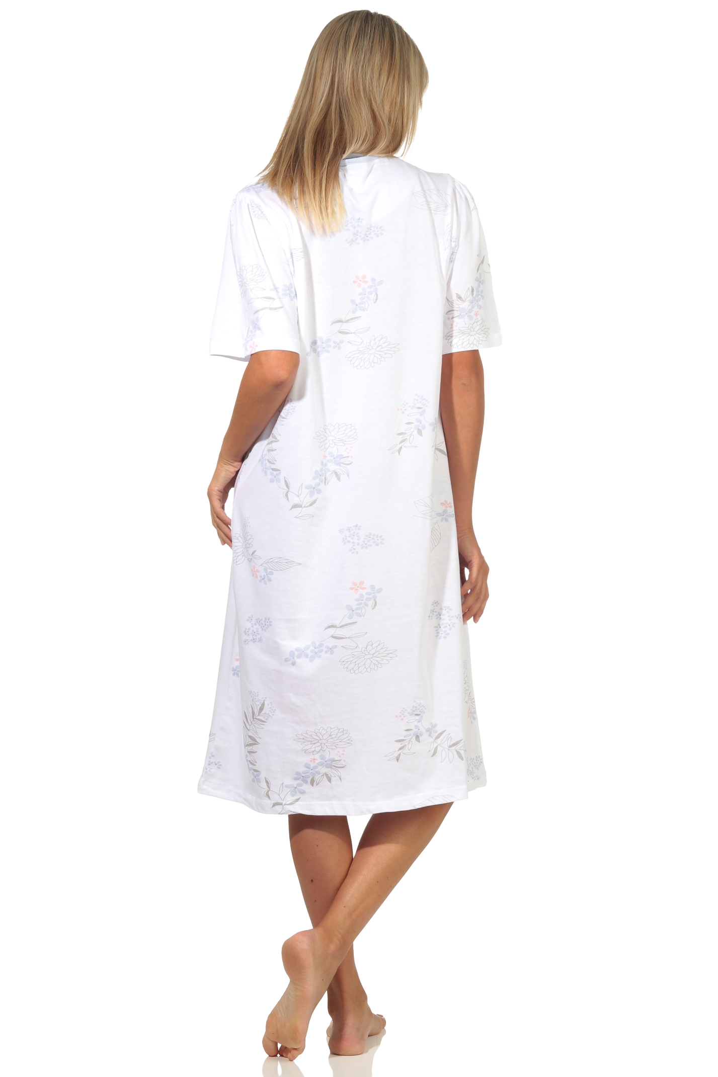 Damen Nachthemd kurzarm klassische Design mit Knopfleiste am Hals – 112 210 90 310 Damen Nachthemd kurzarm klassische Design mit Knopfleiste am Hals – 112 210 90 310