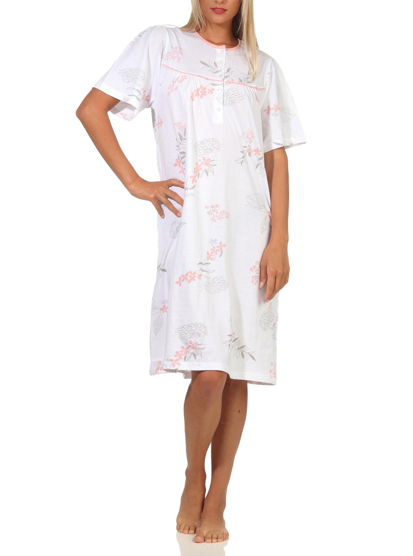 Damen Nachthemd kurzarm klassische Design mit Knopfleiste am Hals – 112 210 90 310 Damen Nachthemd kurzarm klassische Design mit Knopfleiste am Hals – 112 210 90 310