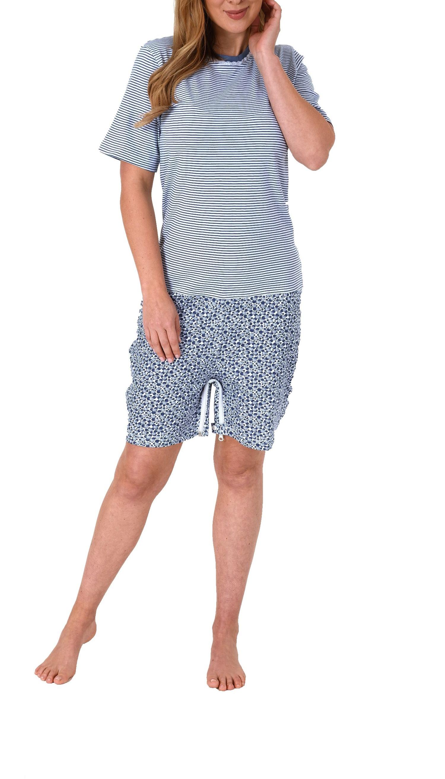 Damen Pflegeoverall kurzarm mit Reissverschluss am Rücken und am Bein Damen Pflegeoverall kurzarm mit Reissverschluss am Rücken und am Bein