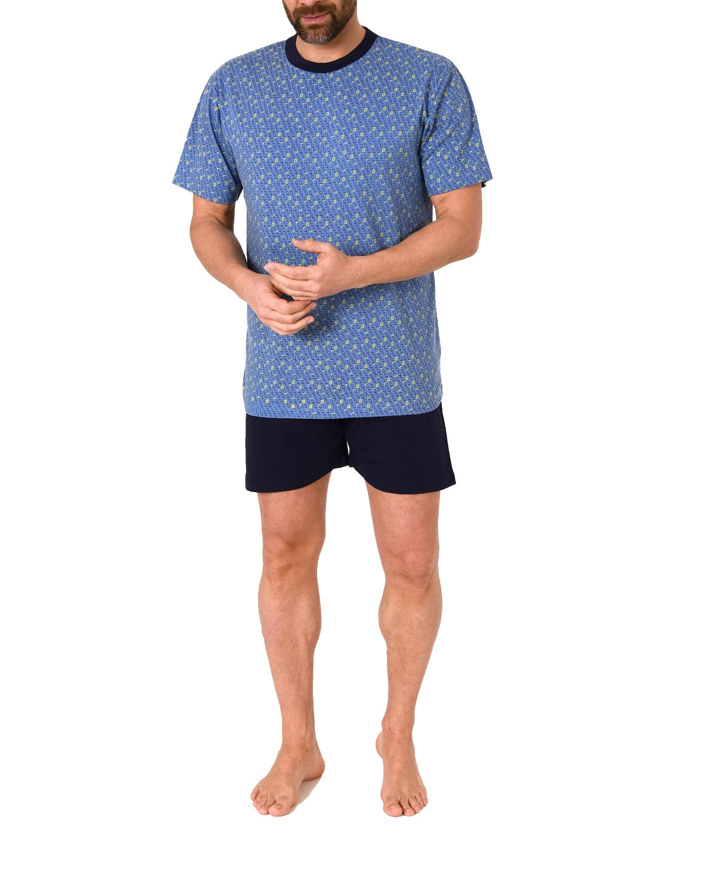 Edler Herren kurzarm Schlafanzug Shorty Pyjama mit Minimal-Print - 112 105 10 714 Edler Herren kurzarm Schlafanzug Shorty Pyjama mit Minimal-Print - 112 105 10 714